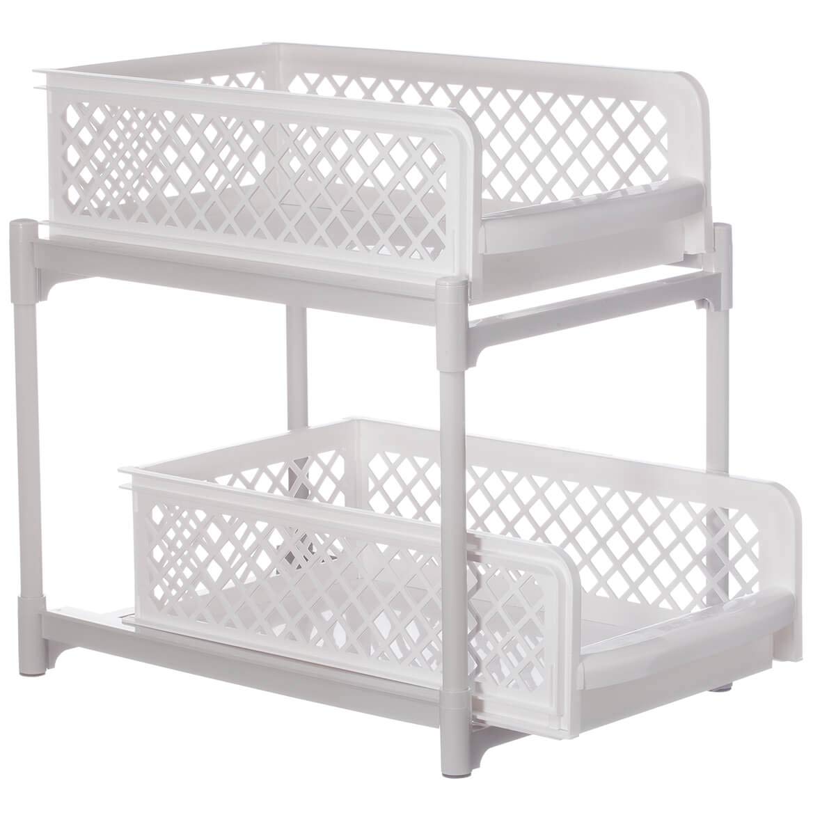 Sliding Cabinet Baskets  White 9 inch