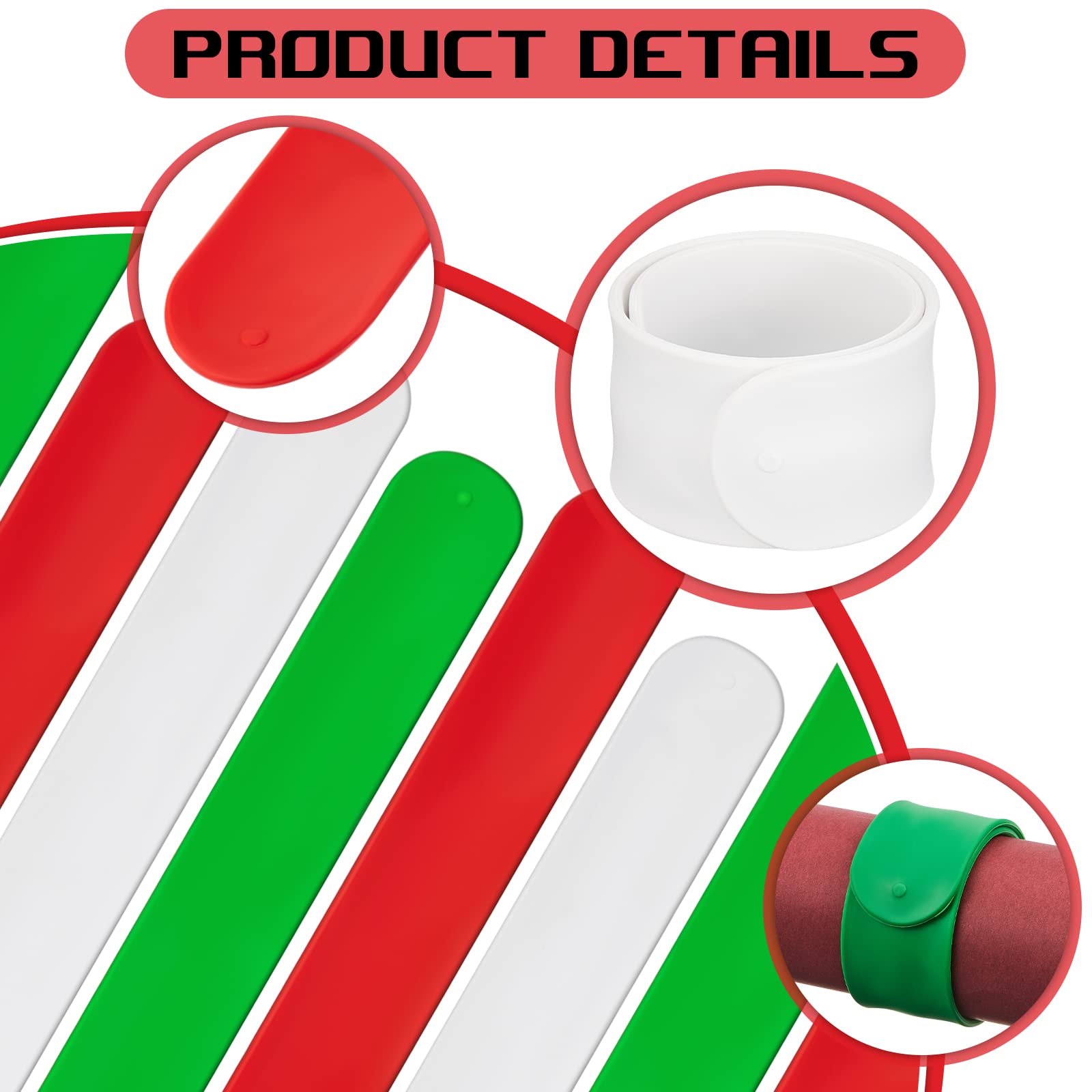 Charniol 12 Pieces Wrapping Paper Roll Holder Holiday Flip Wrap Silicone Covered Metal Strips 1   x 9   Stabilizer Slap Band for