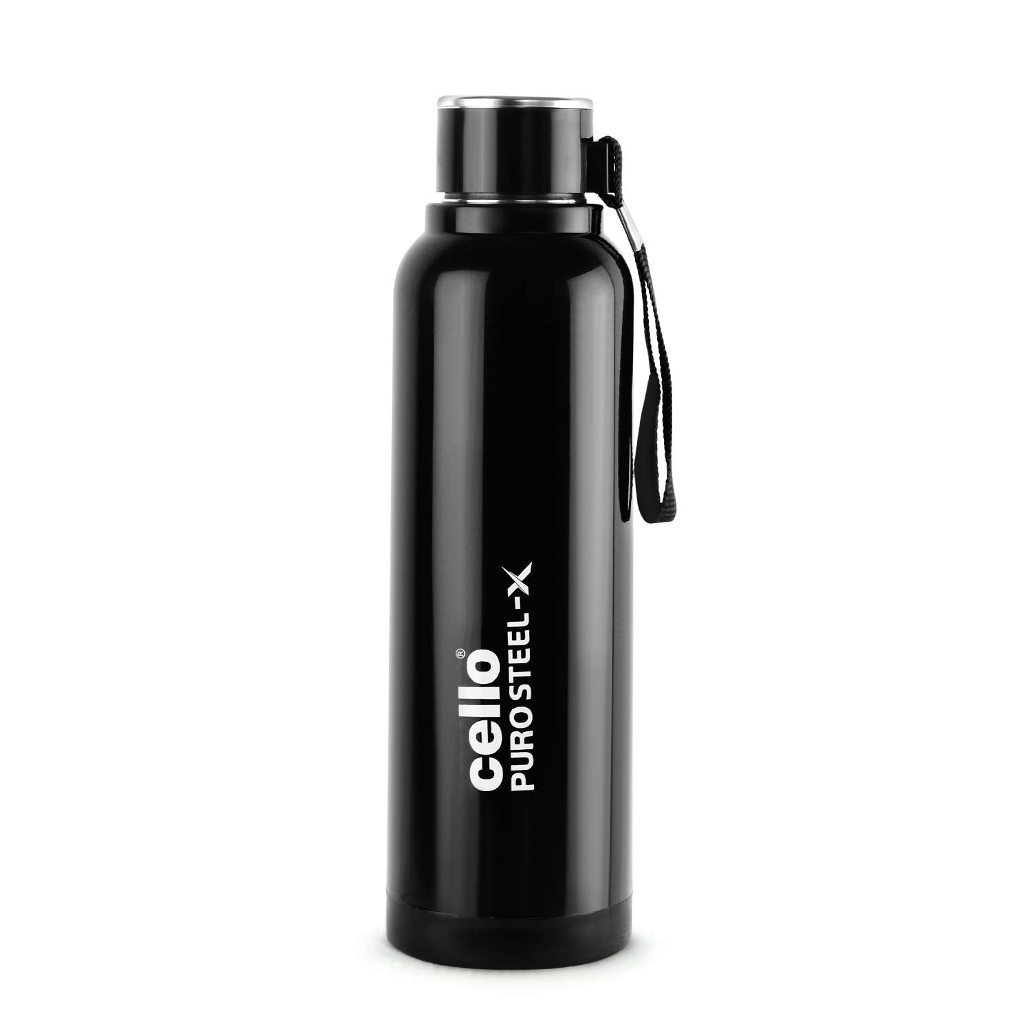 Cello Puro Steel-X Benz 900 Inner Steel Insulated Water Bottle 900 Ml, Black | Isi Certified, Bpa Free, Leakproof | Sturdy & Dur