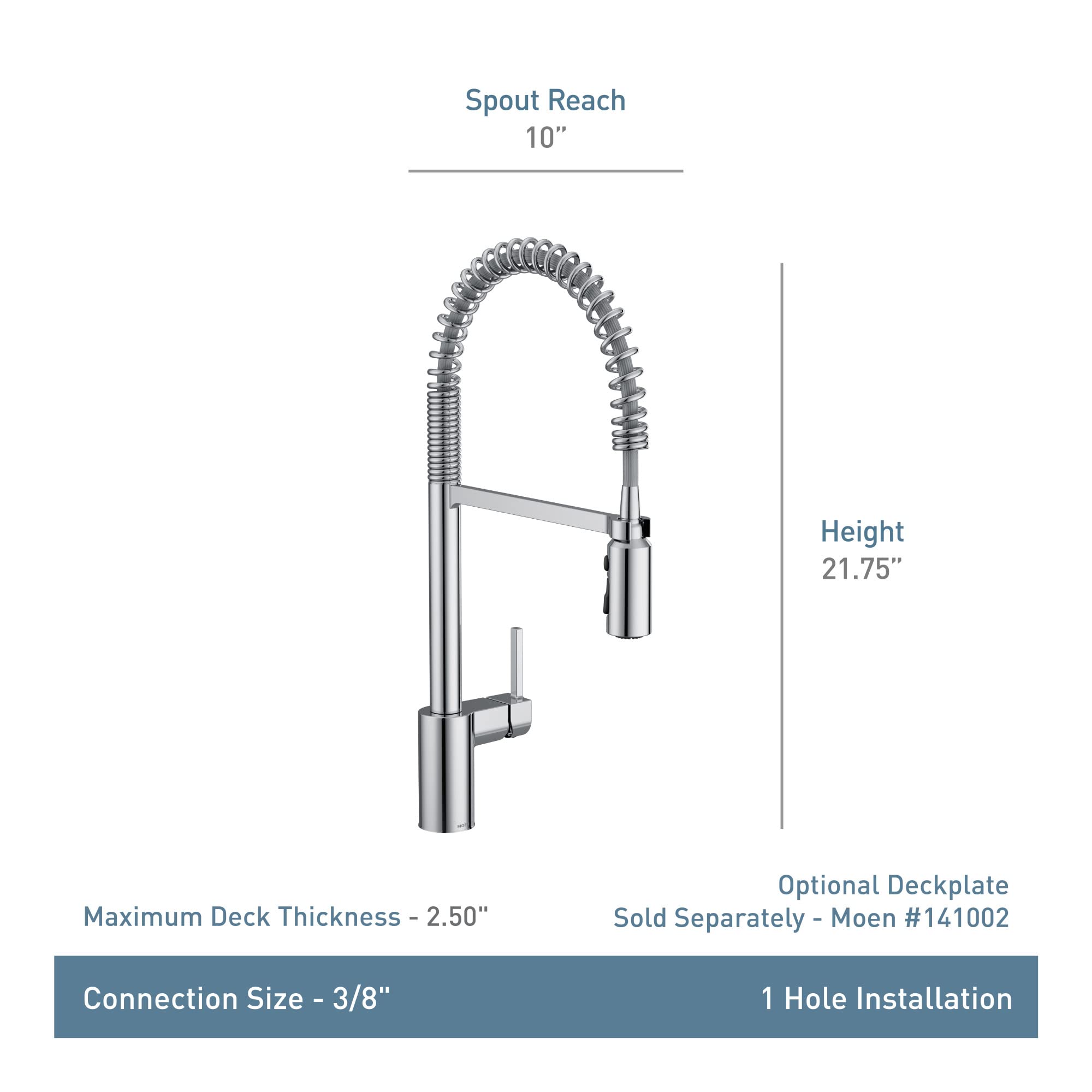 Moen Align Brushed Gold One Handle Spring Pulldown Kitchen Faucet, Farmhouse Style High-Arc Kitchen Sink Faucet With Power Boost