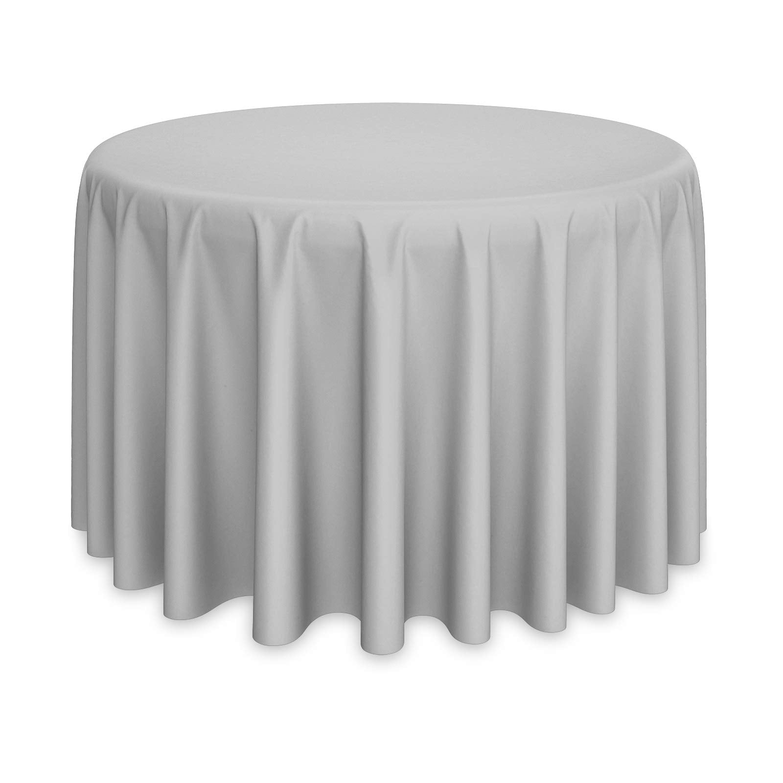 Lann'S Linens - 120 Round Premium Tablecloth For Wedding/Banquet/Restaurant - Polyester Fabric Table Cloth - Silver