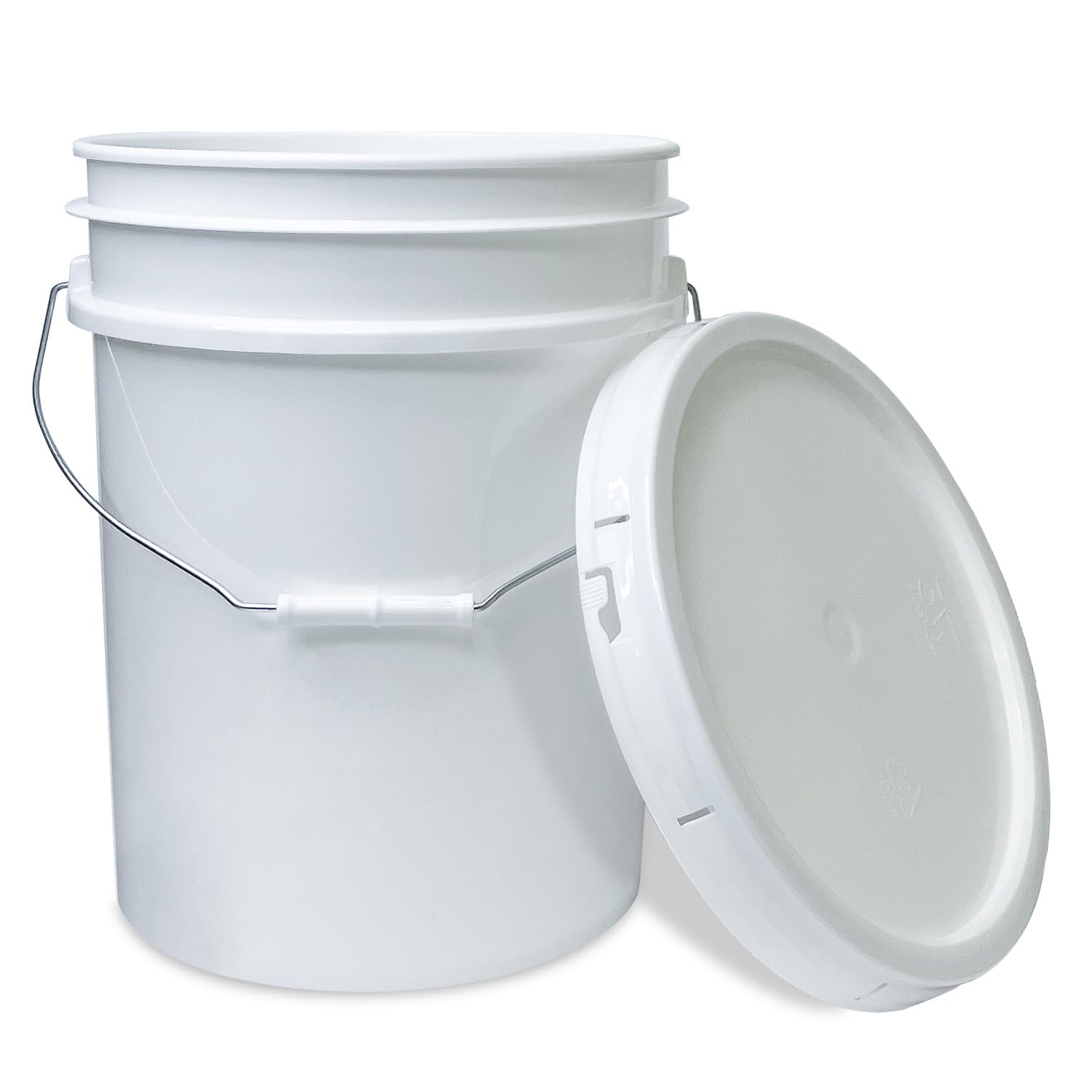 5 Gallon Bucket With Lids, Food Grade Storage, Premium Hpde Plastic, Bpa Free, Durable 90 Mil All Purpose Pail, Made In Usa, 45