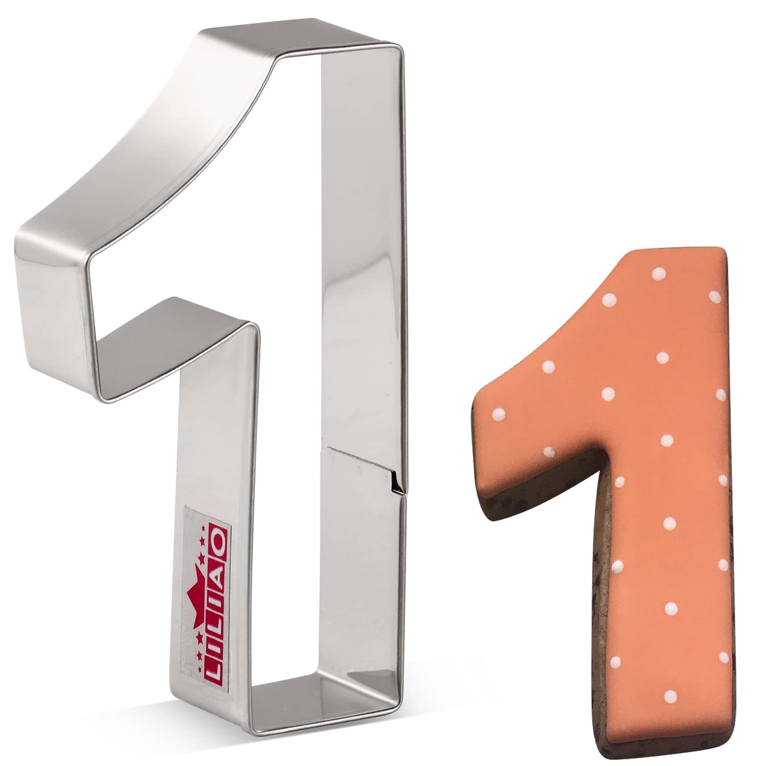 Liliao Number 1 Cookie Fondant Biscuit Cutter For Birthday/Anniversary/Special Day - 2.1 X 4 Inches - Stainless Steel