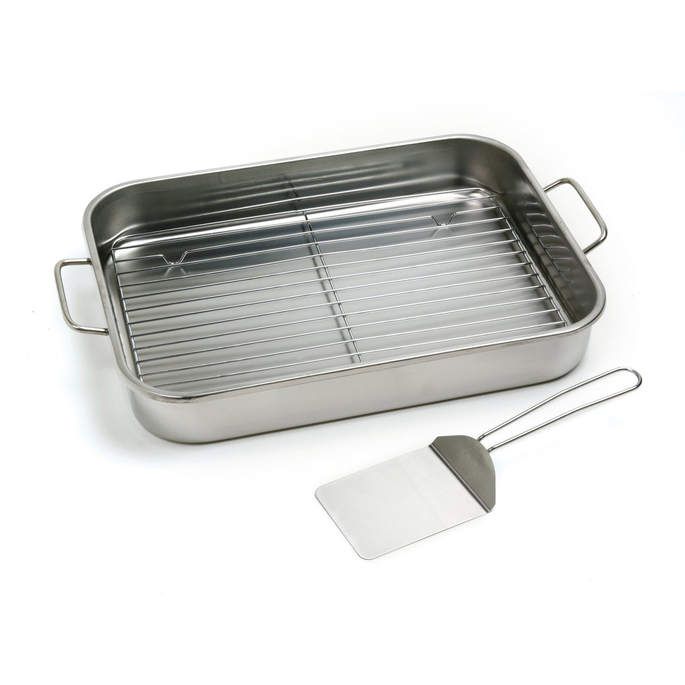 Norpro 12 By 16 Inch Stainless Steel Roast Lasagna Pan, 16 In, Gray
