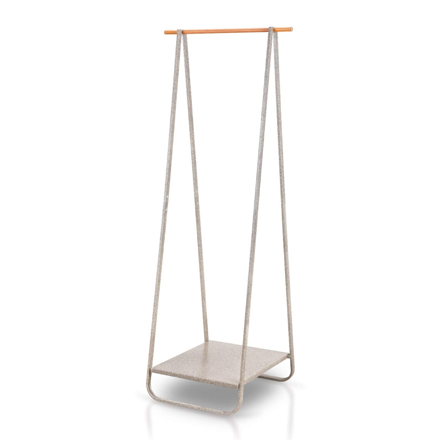 Jefee Narrow Clothes Rack Simple Garment Rack With Shelf 1-Tier Coat Clothing Organizer Storage For Hats Bags Shoe For Entryway