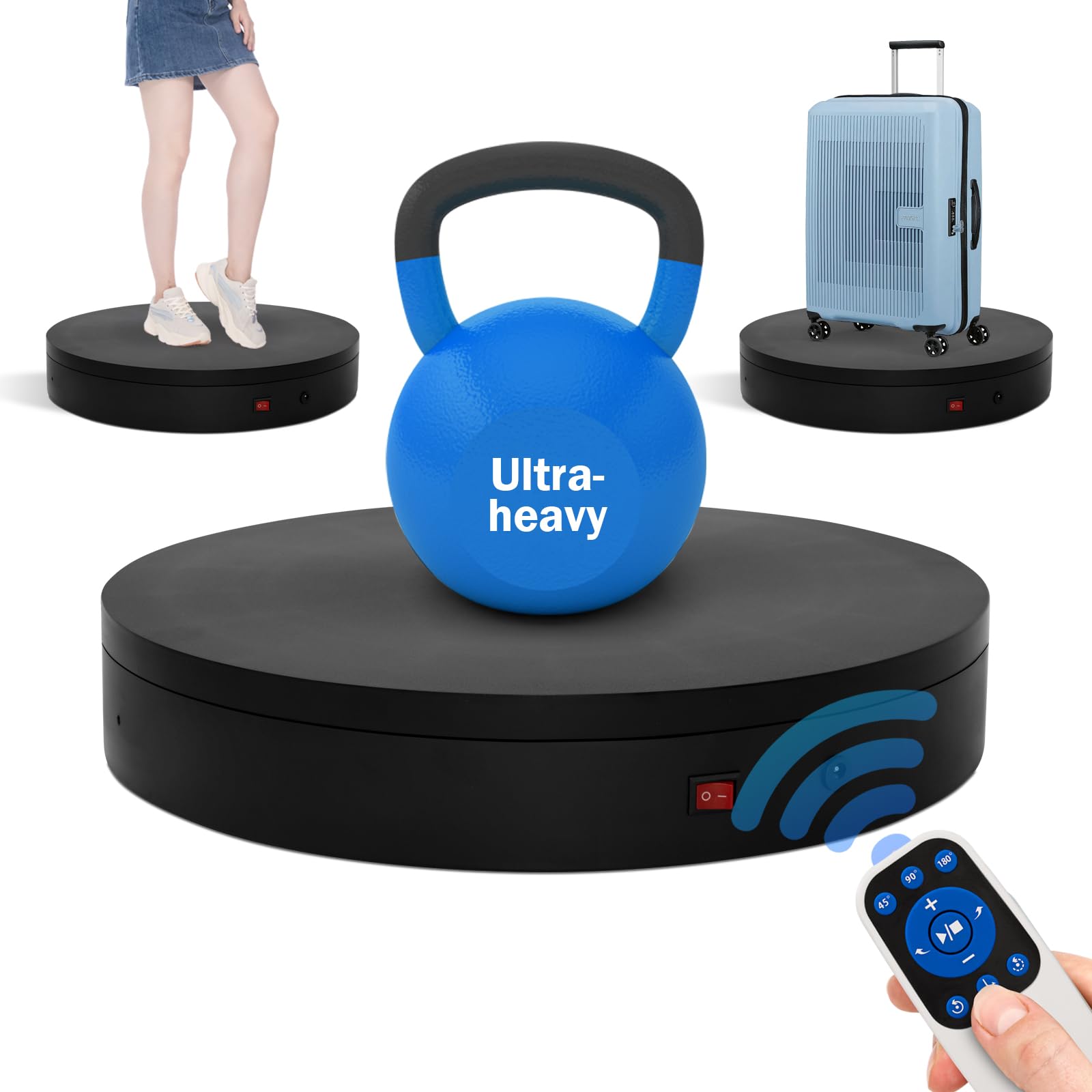 15.8In Remote Large Motorized electric turntable Rotating platform Photography Turntable Motorized lazy susan Base giratoria par