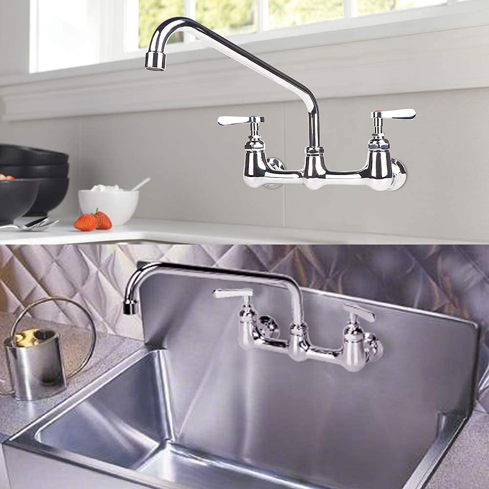 Coolwest 12 Inch Swing Swivel Spout Replacement Kit For Commercial Kitchen Sink Faucet, 2.2 Gpm Gooseneck Spout Nozzle Replaceme