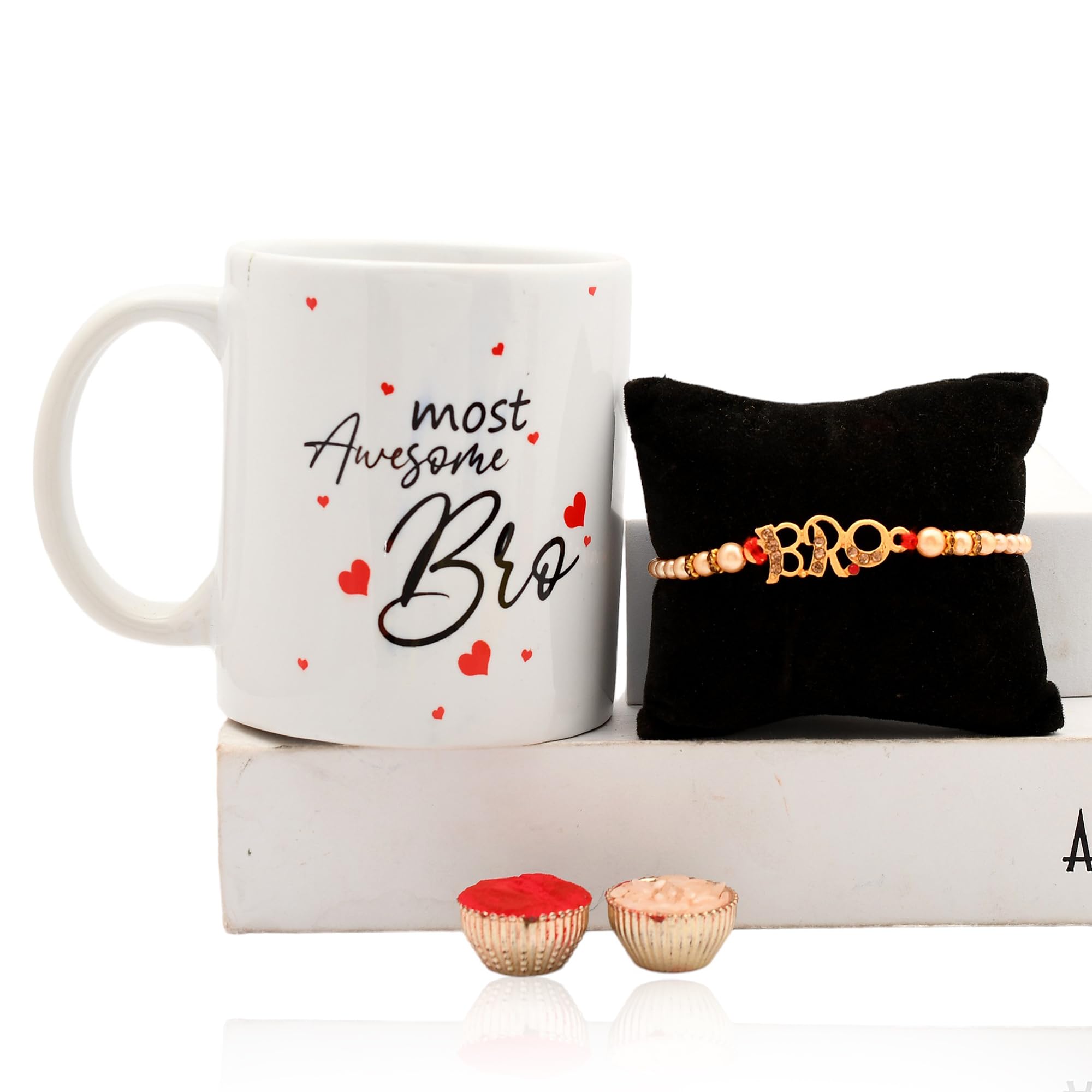 Pride Store Rakhi Rakhi for Brother Most Awesome Bro Printed Mug Gift Set of Mug 330ml Gift Best Rakhi Gift for Brother Rakhi fo