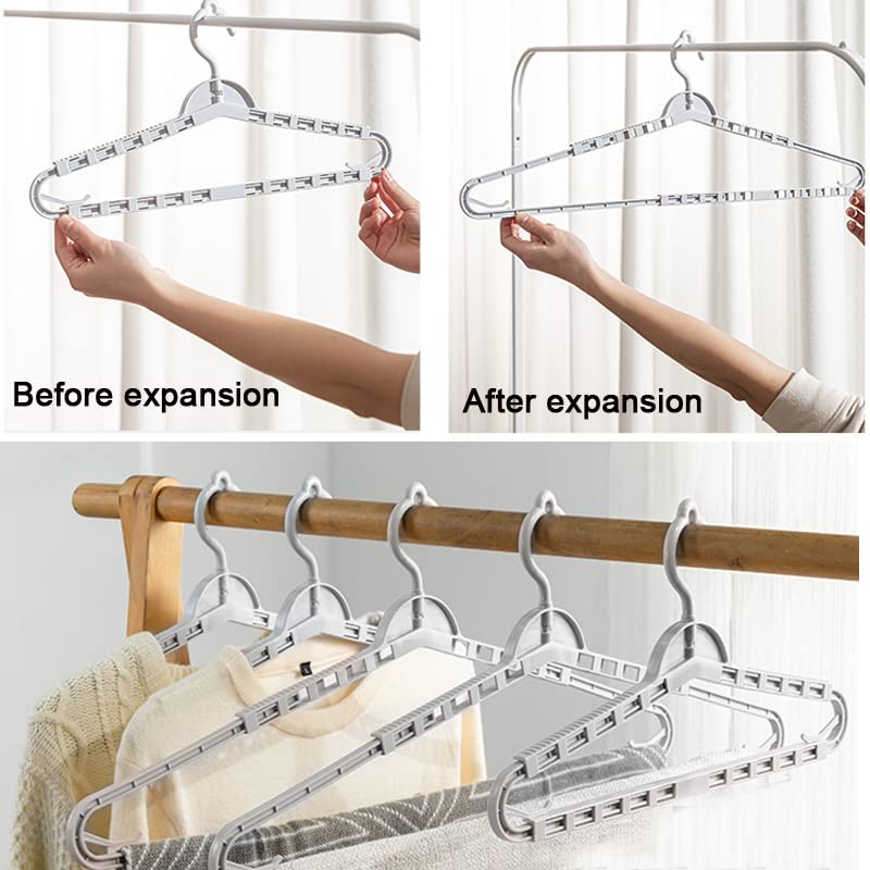 Foshine 4 Pack Extra Large Hangers Big Clothes Hangers Enlarge Adjustable Shoulder 16.5''-26'' Drying Hanger Sturdy For Wide Pol