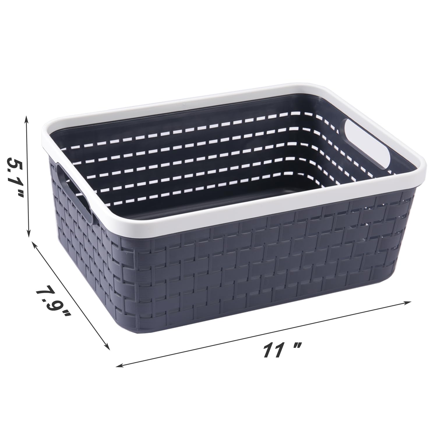 Anniya Plastic Storage Bin Baskets, Toilet Paper Basket For Bathroom, Plastic Organizer Shower Caddy With Handles For Living Roo