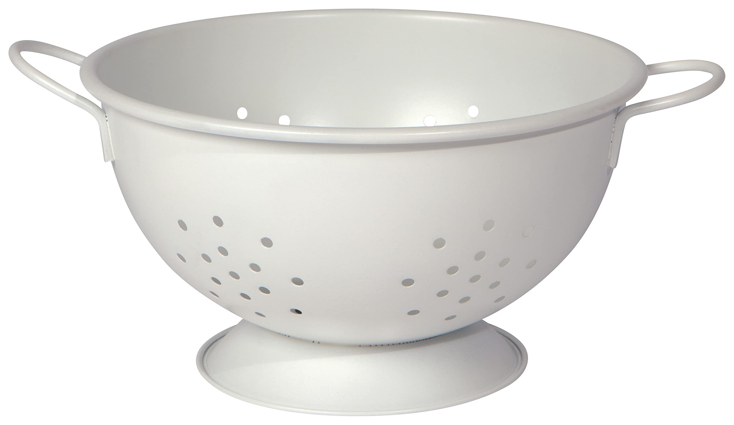 Now Designs Colander Set of 2, Medium & Small, Matte Coated Steel, White, Model 5161502AA