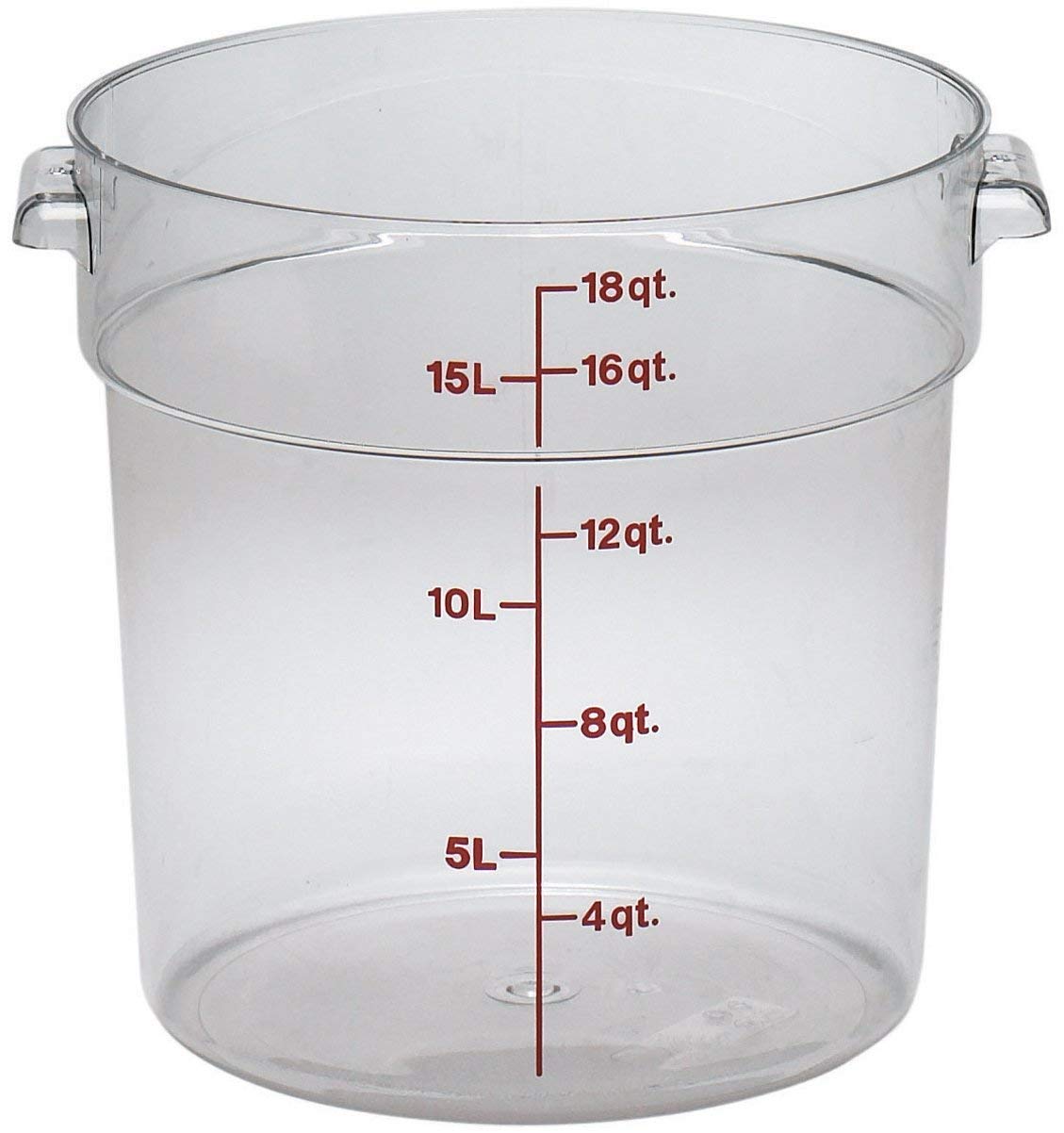 Cambro Rfscw18 18 Qt Capacity, 14-7/8'' Top Diameter X 12'' Height, Camwear Clear Polycarbonate Round Food Storage Container (Co