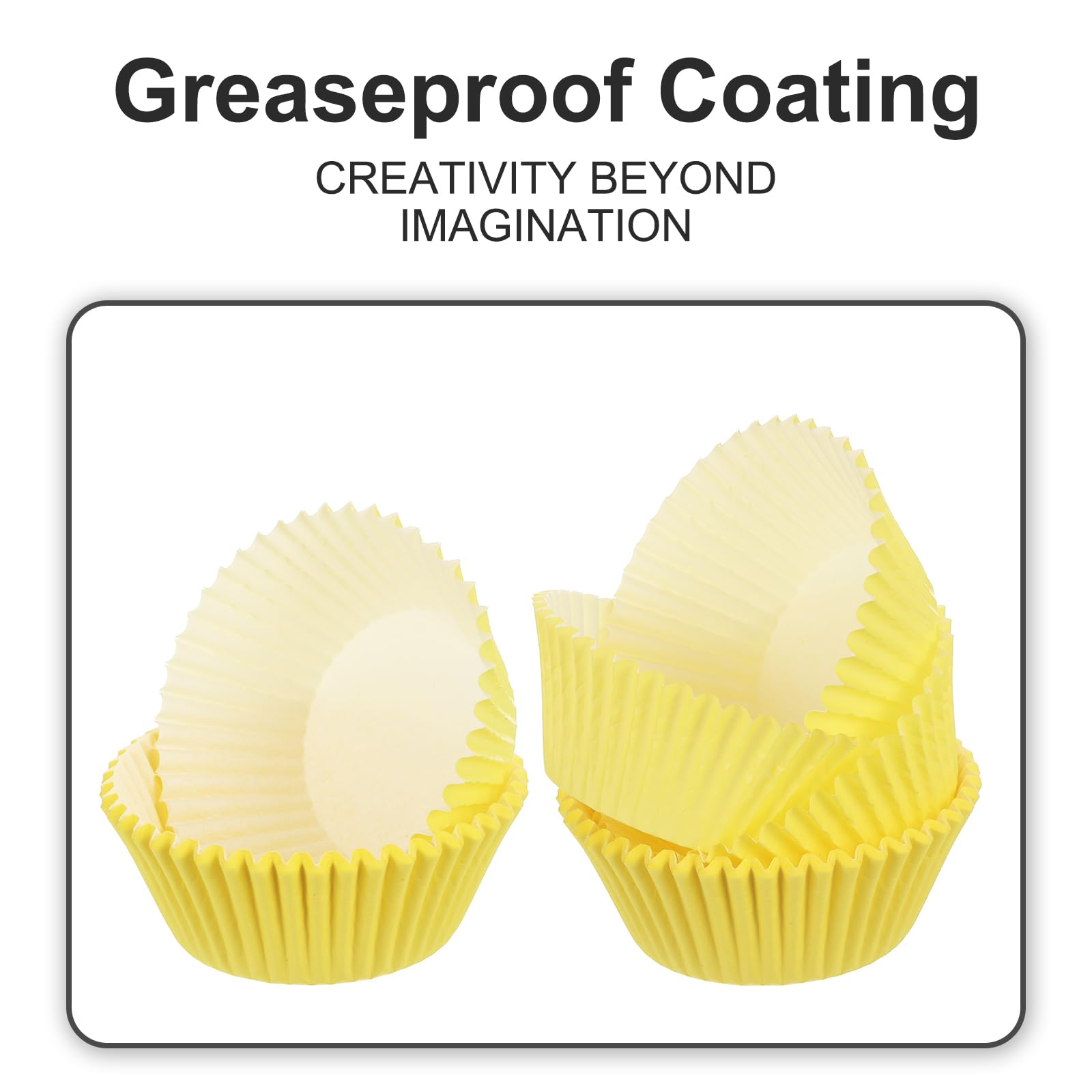 Uxcell 100 Pcs Cupcake Liners, Muffins Paper Baking Cups Wrappers Standard Greaseproof For Baking Cupcake Wrapper, Yellow