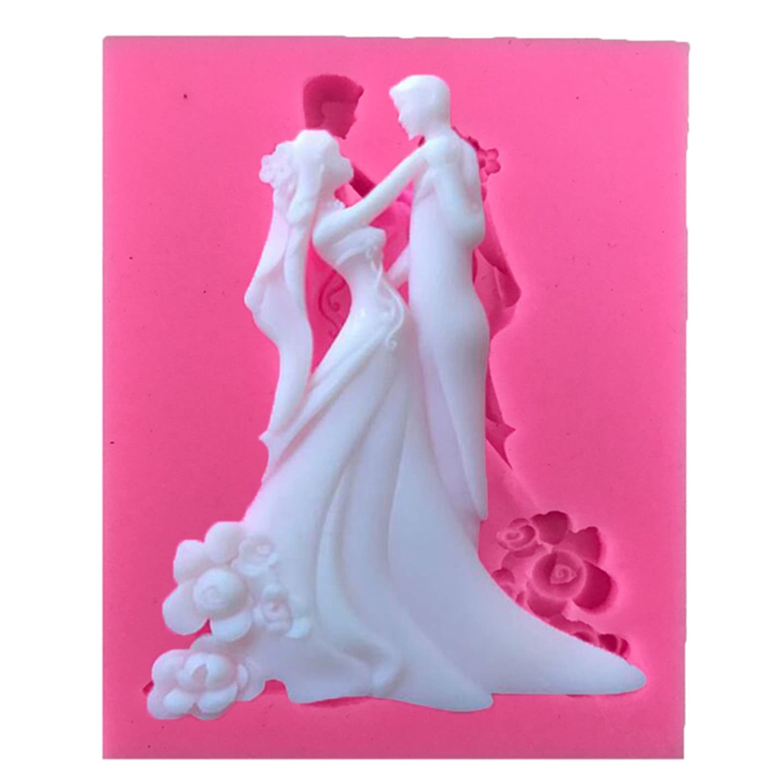 3Pcs Bride And Groom Fondant Mold Wedding Dress Tuxedo Silicone Mold For Wedding Party Cake Decorating Cupcake Topper Chocolate