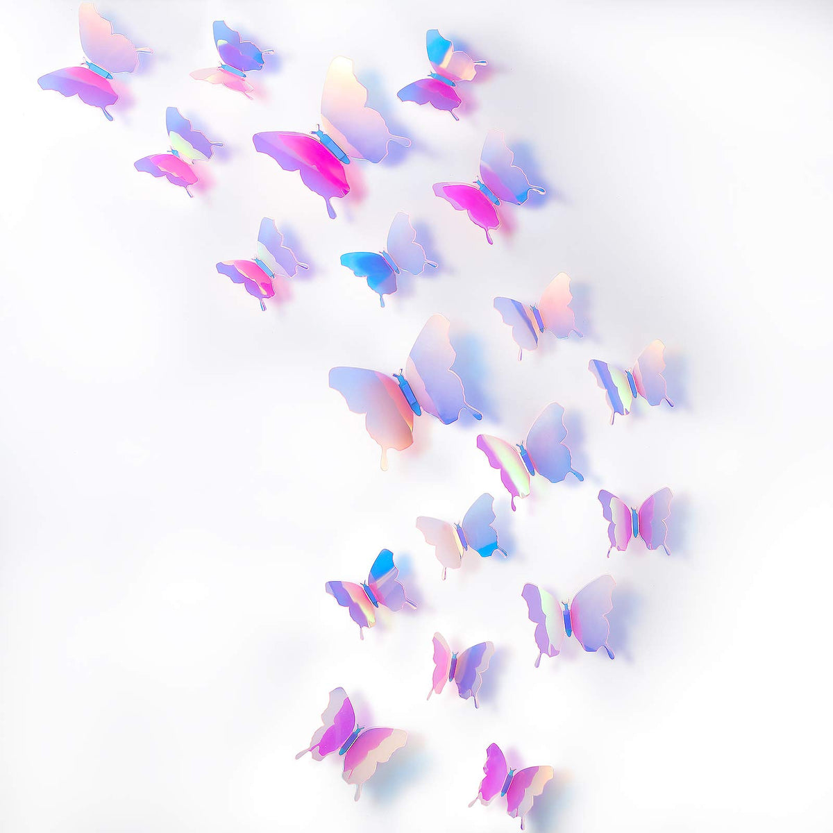48 Pieces Butterfly Wall Decor Diy Mirror 3D Butterfly Stickers Removable Decals For Home Bedroom Bathroom Living Room Decor(Tra