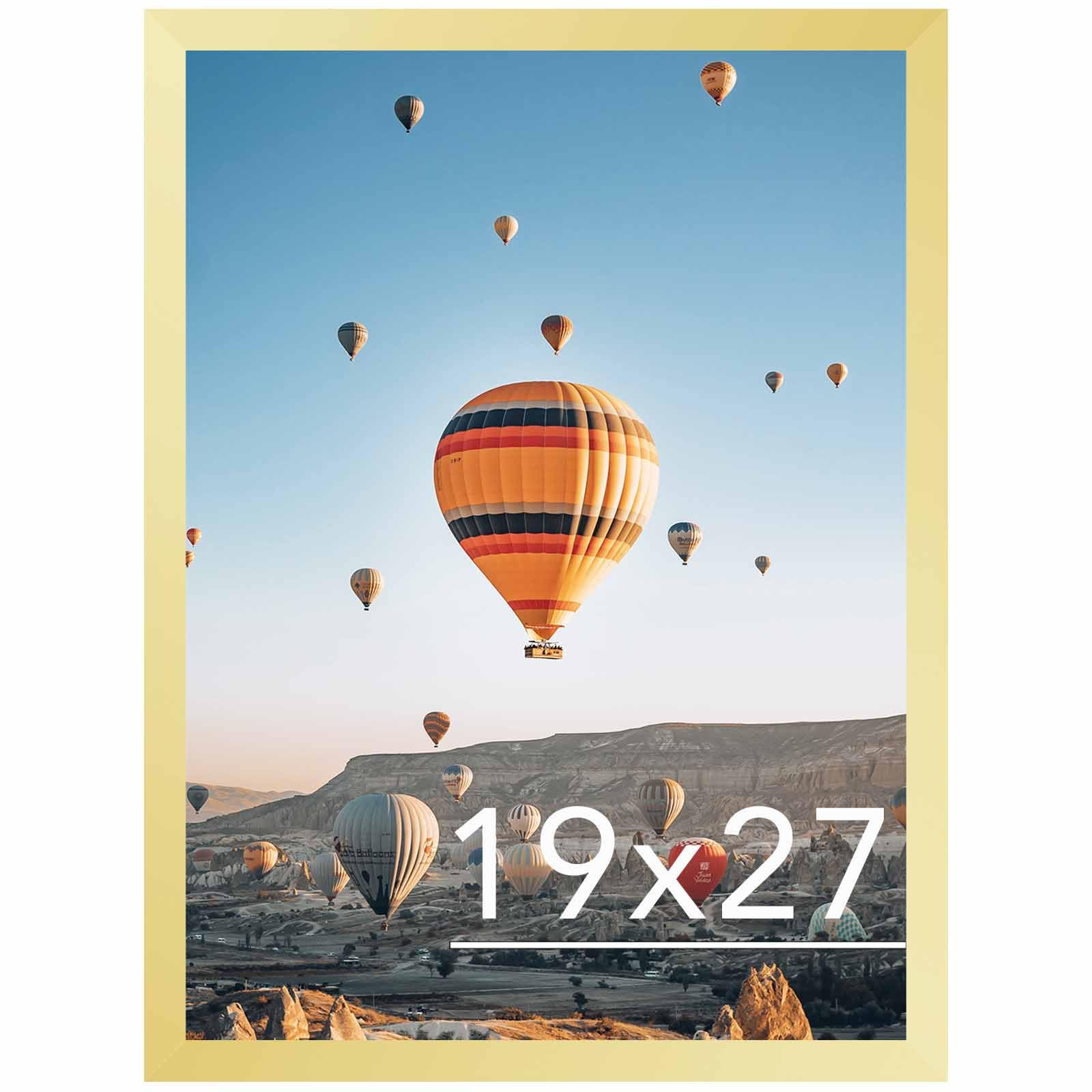JCJMY 19x27 Picture Frame Gold for Poster Photo Picture, Horizontal and Vertical Formats for Wall Hanging, 19 x 27 Wall Gallery 