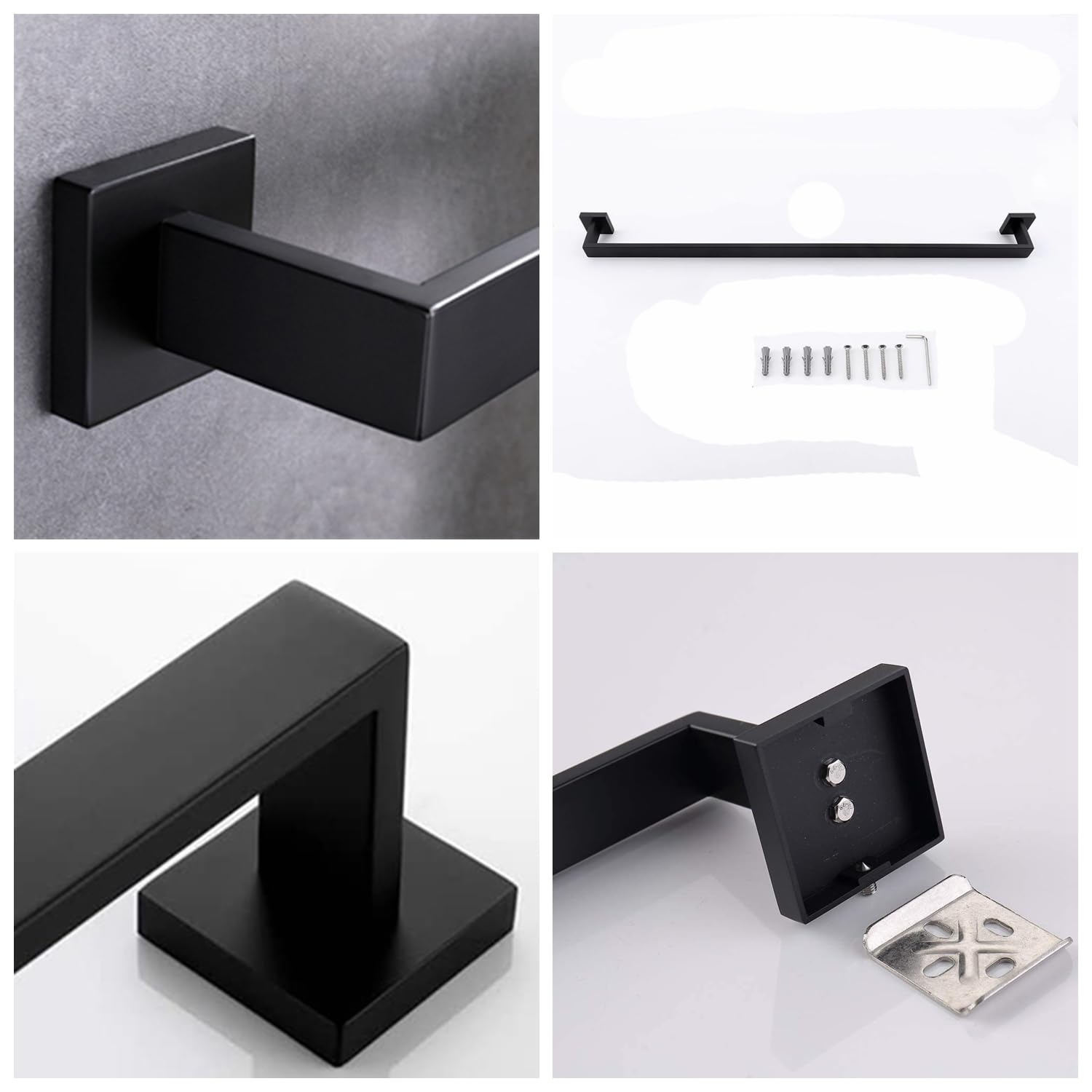 32 Inch Towel Bar For Bathrooms 12/16/24/28/32/36 Inch Stainless Steel 304 Matte Black Towel Holder Modern Square Towel Rod Rust