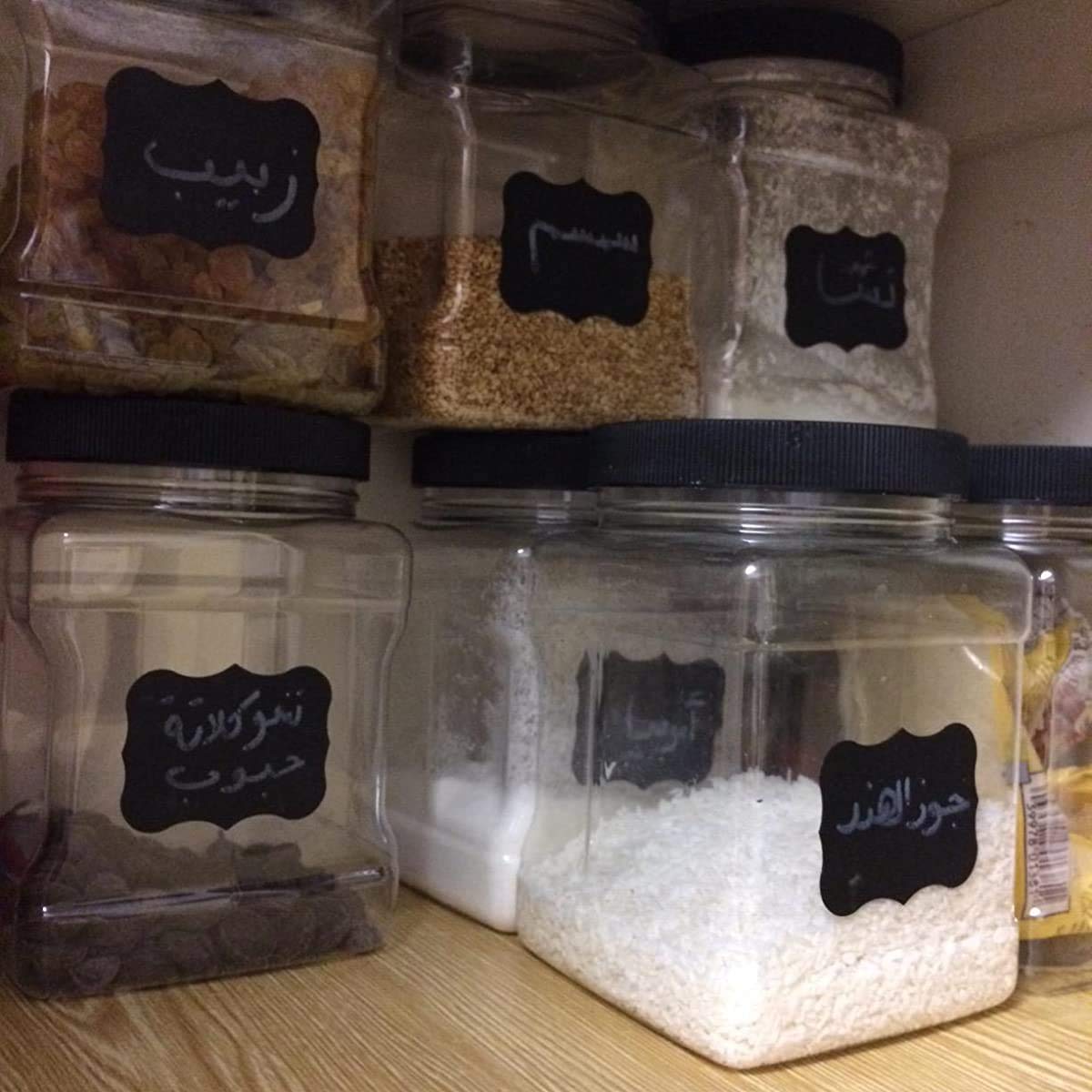 Lawei 6 Pack Clear Plastic Jars With Lids - 32 Oz Square Plastic Jars Containers With Easy Grip Handles Plastic Storage Jars For