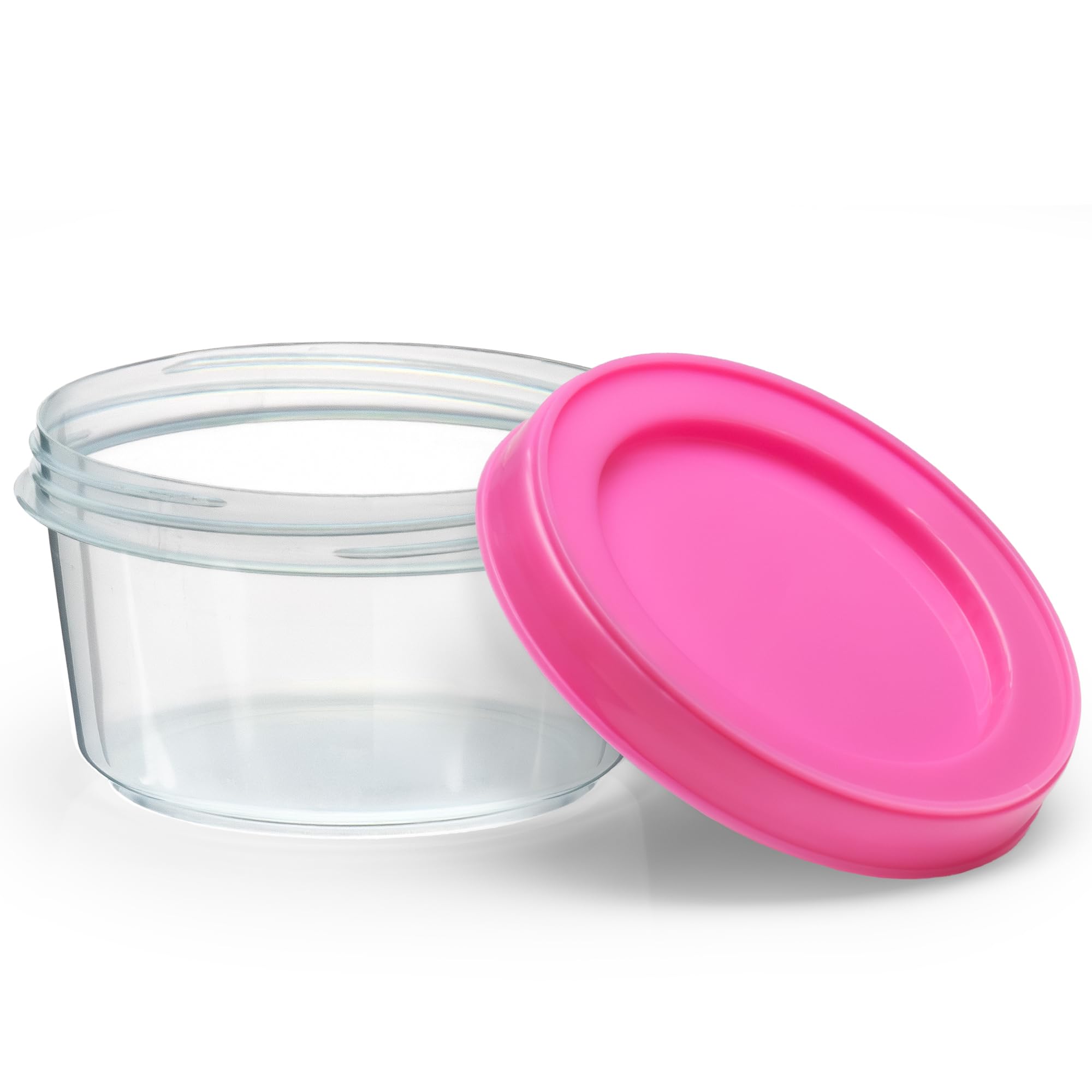 Decorrack 12 Pack - 7 Oz Plastic Food Storage Containers With Screw Lids, Bpa-Free, Reusable Stackable Jars For Portion Control,