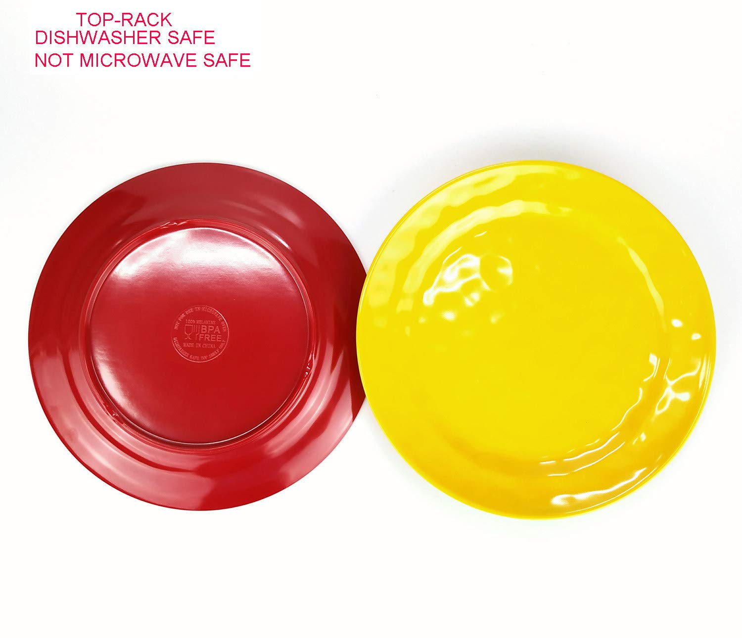 Kx-Ware Melamine Plates Set -10Inch 12Pcs 100% Melamine Dinner Plates For Everyday Use, Break-Resistant And Lightweight, Multico
