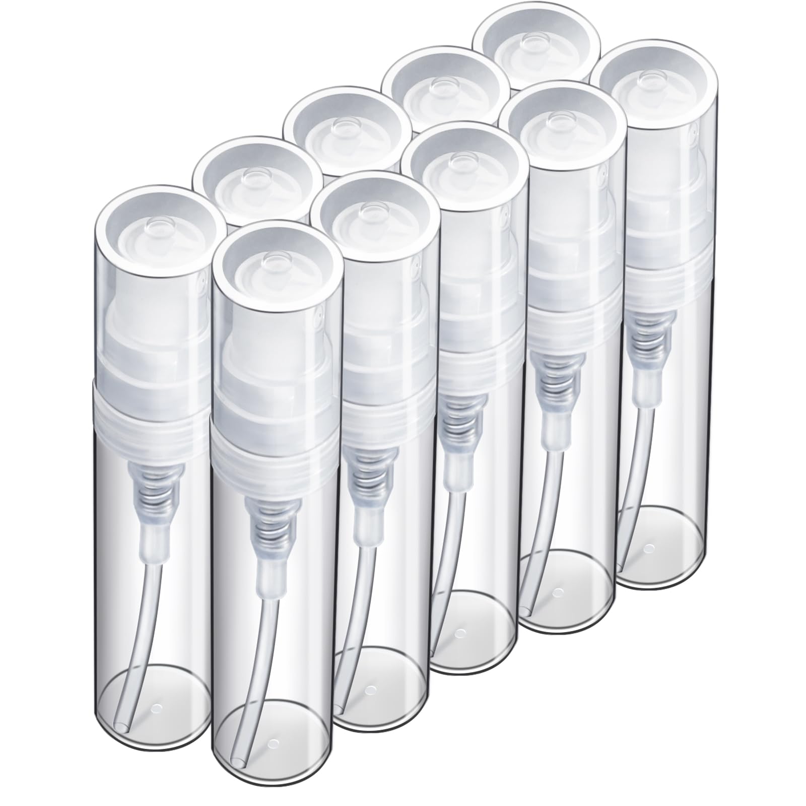 Fandamei 3Ml Mini Spray Bottle, 10 Pack 3Ml Mini Clear Plastic Spray Bottle Empty, Fine Mist Refillable Mini Perfume Bottle, Per