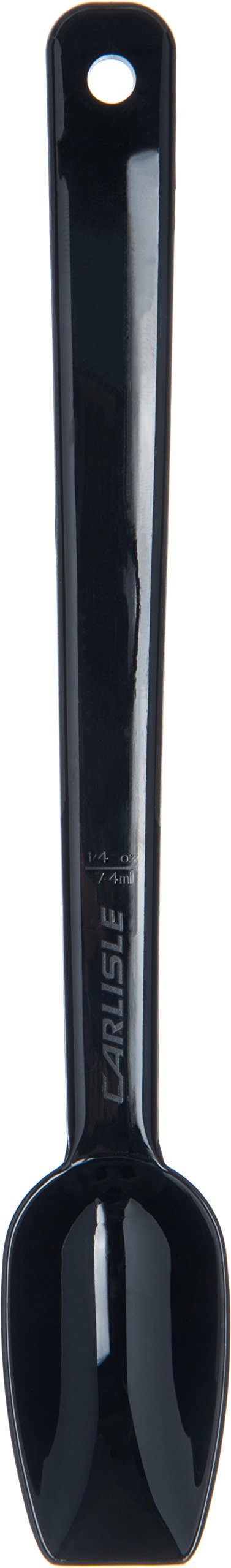 Carlisle Foodservice Products Plastic Solid Spoon, 8 Inches, Black, (Pack Of 12)