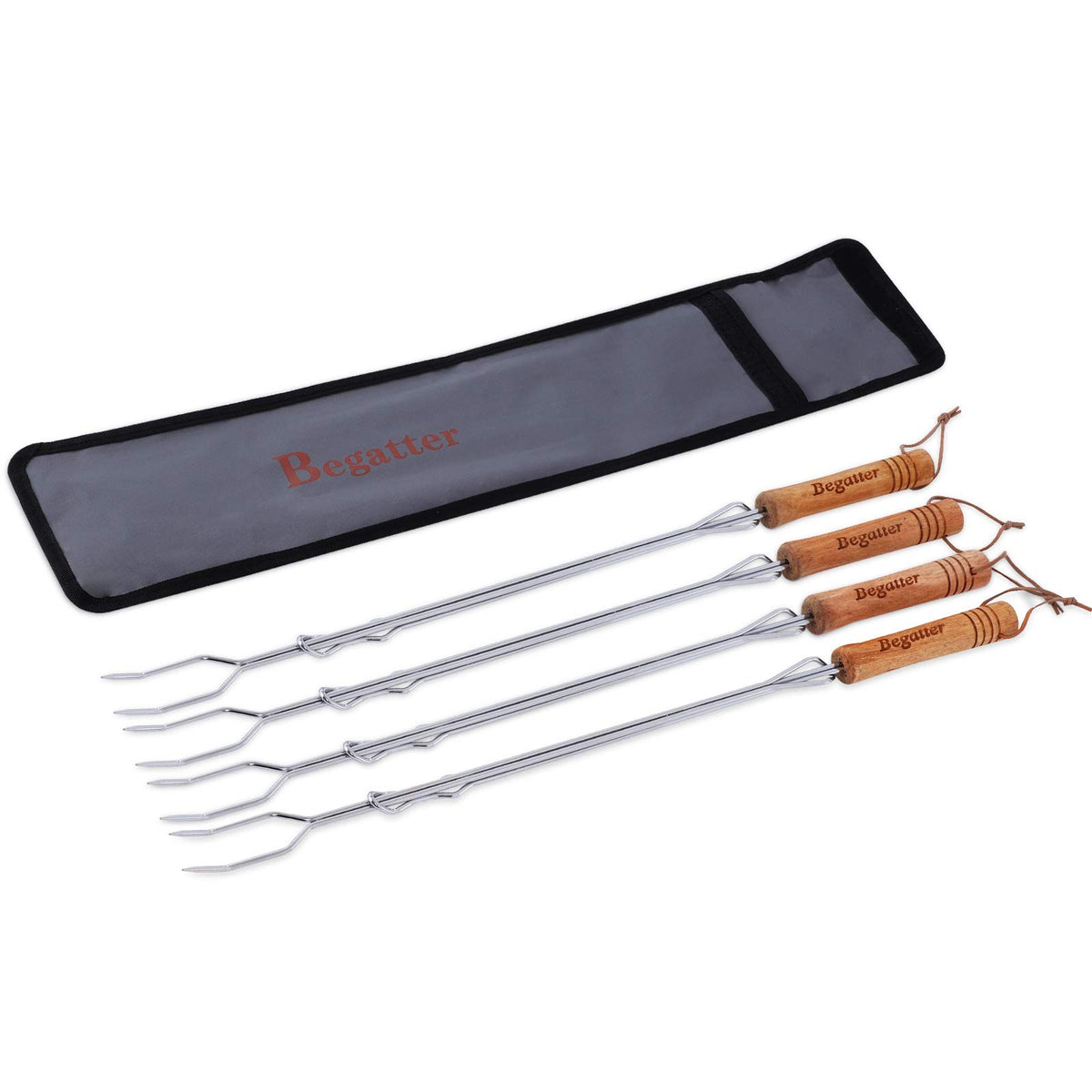 Begatter Marshmallow Roasting Sticks, 30    Long Smores Sticks For Fire Pit, Heavy Duty Hot Dog Sticks For Campfire, Extendable