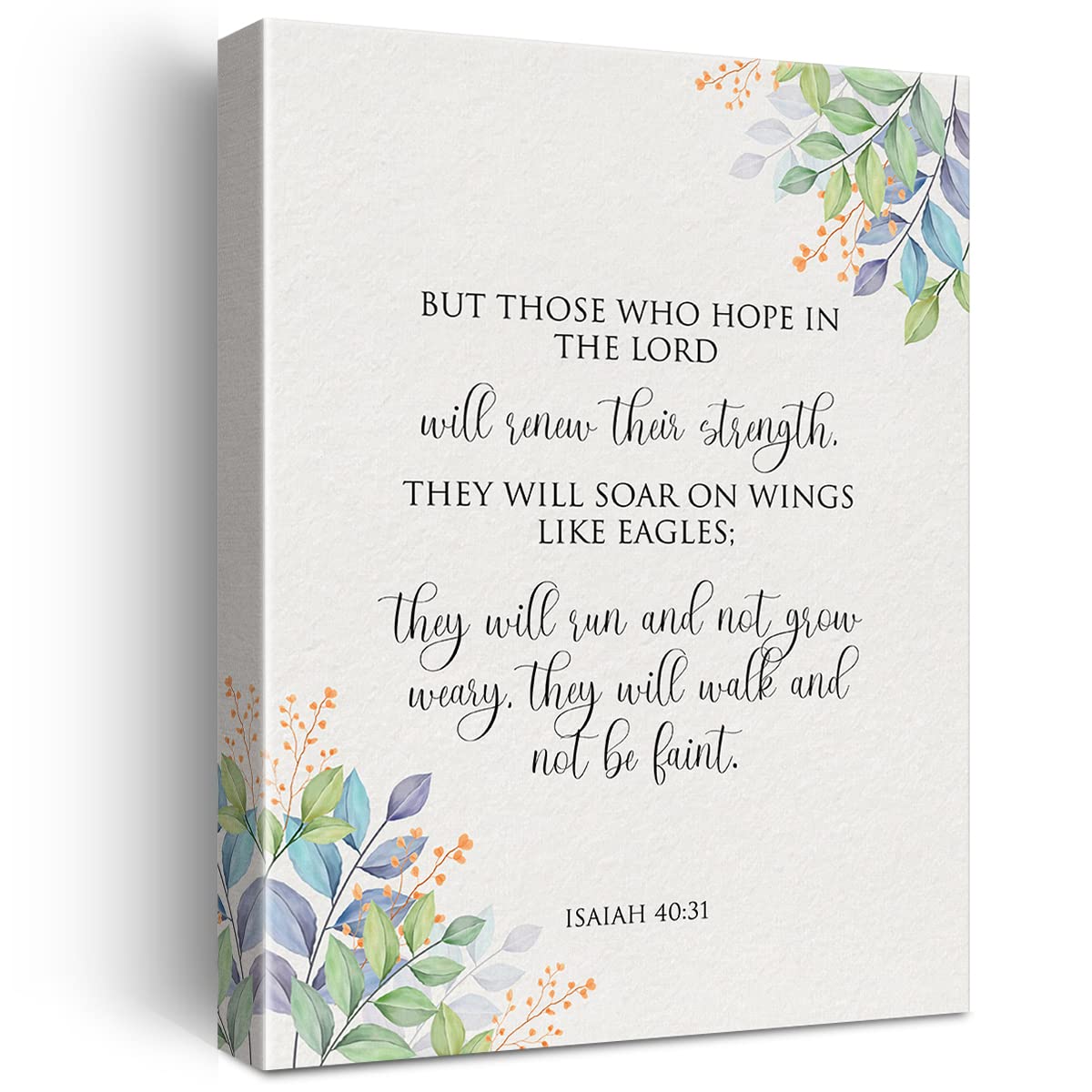 Isaiah 40:31 Sign Scripture Canvas Home Wall Art Dcor Christian Painting 12X15 Inspirational Bible Verse Poster Framed Ready To 