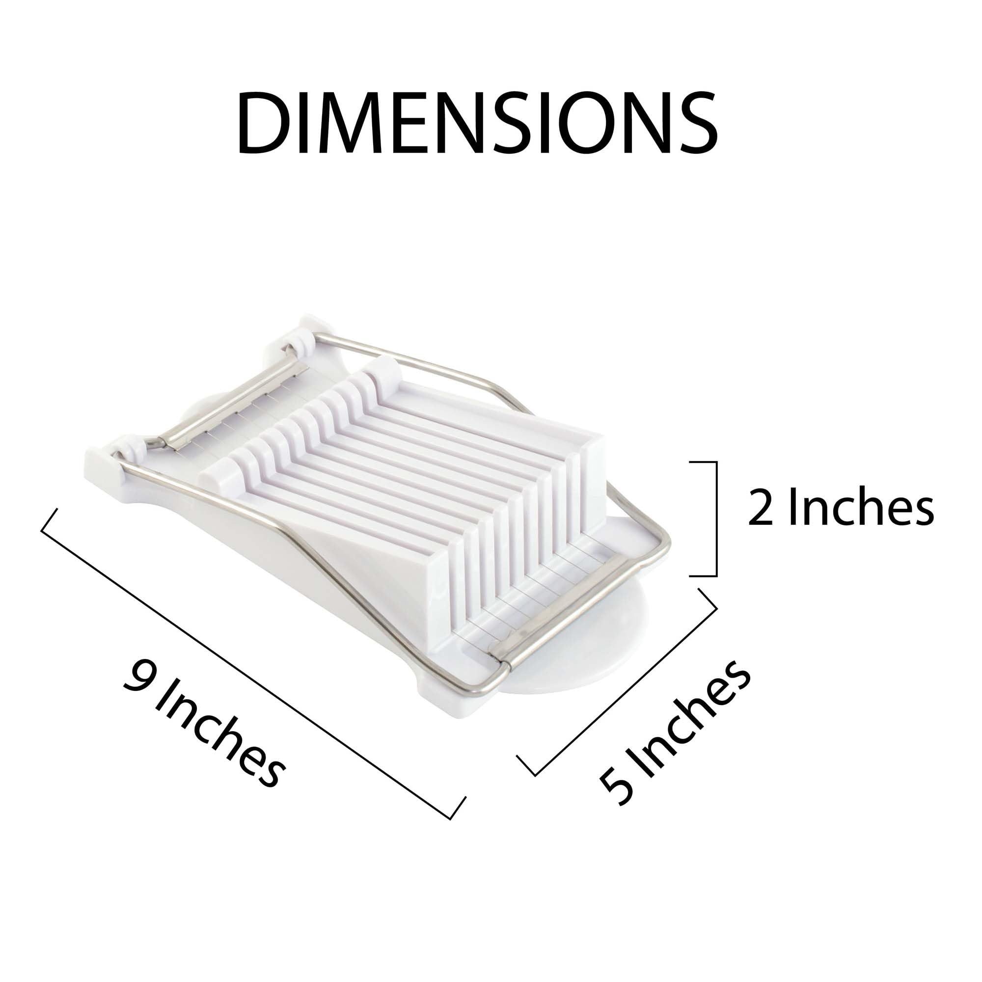 Hic Kitchen Luncheon Meat Slicer With Stainless Steel Wires, Bpa-Free, Cuts 9 Equal Slices | 8.75 X 5 X 2-Inches, Dishwasher Saf