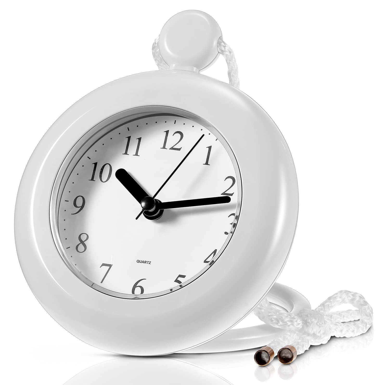 Bathroom Hanging Clock White Shower Wall Clock Water Resistant Clock On A Rope Hanging Waterproof Clock Small Digital Clock Bath