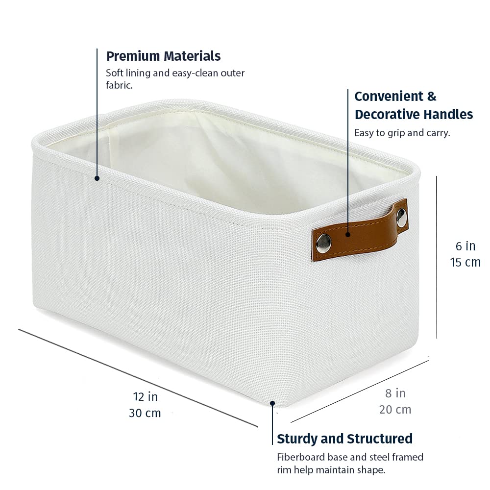 Organihaus Small Fabric Storage Baskets For Shelves 6 Pack, 12X8In Closet Storage Bins For Shelves, Cloth Baskets For Organizing