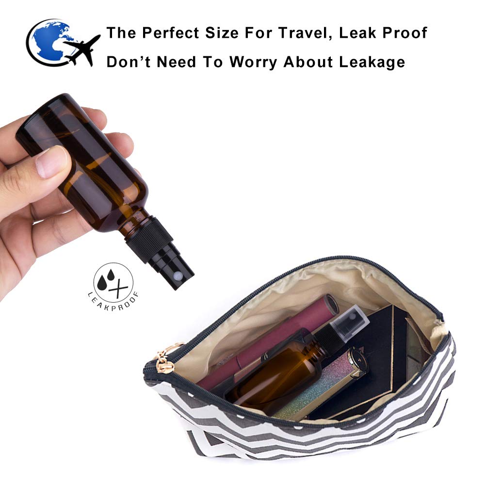 2oz Amber Glass Spray Bottles for Essential Oils  Small Empty Spray Bottle  Fine Mist Spray  Set of 3