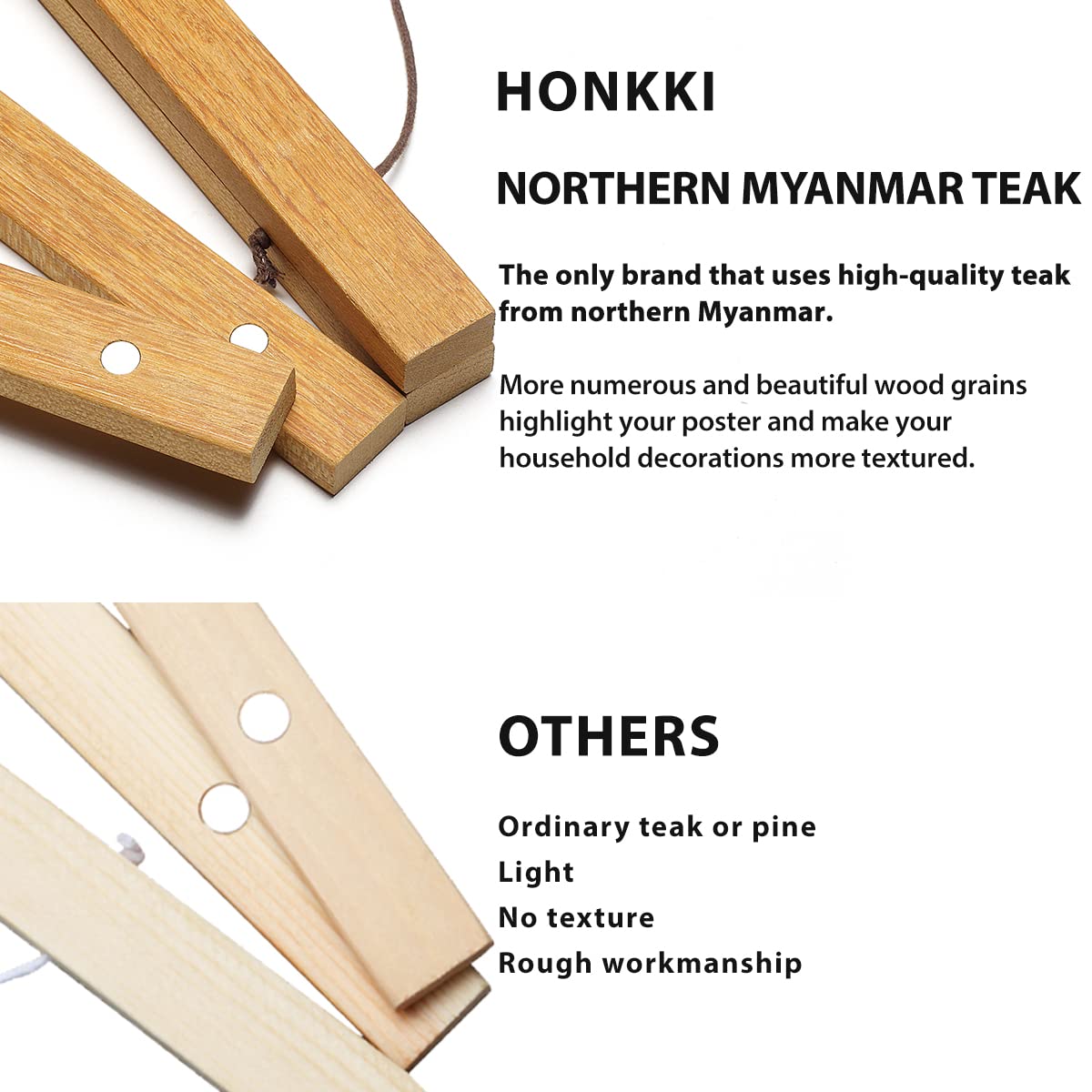 Magnetic Poster Frame Hanger, Natural Teak, 22X34 22X28 Poster Hanger For Photos, Pictures, Prints, Maps, Scrolls And Canvas Art