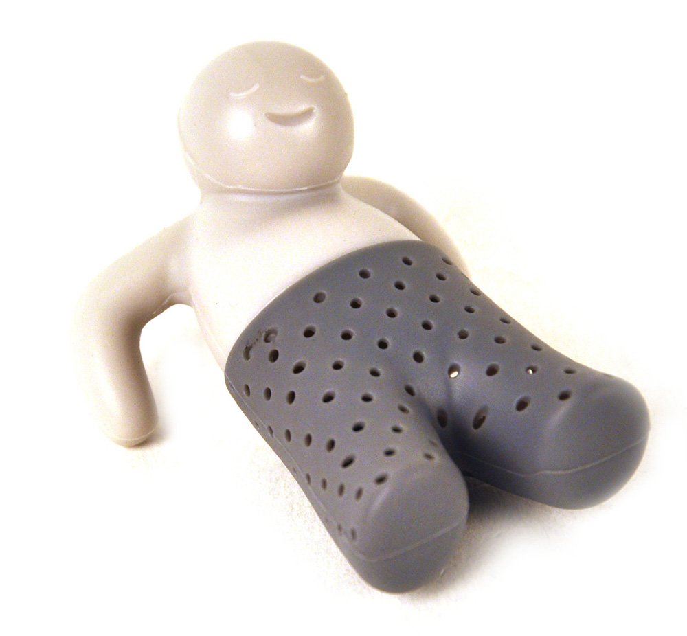 Genuine Fred, Mr. Tea, Resuable Silicone Tea Infuser, Gray, Fun Gift For Tea Lovers, Clever Kitchen Gadget