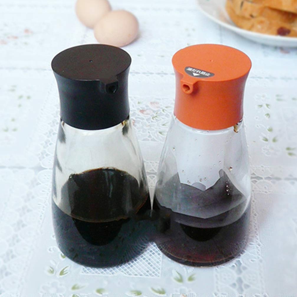 Healeved Glass Soy Sauce Dispenser Leakproof Condiment Container Seasoning Bottle Vinegar Cruet Soy Sauce Bottle Dispenser Kitch