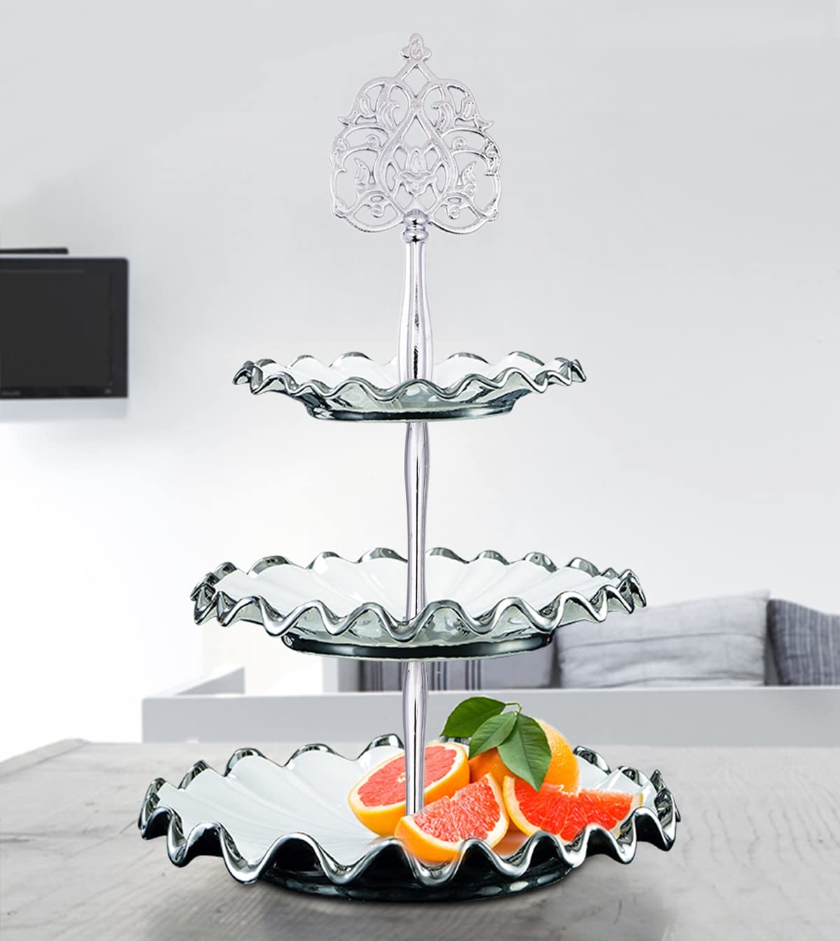 15 Inches 3-Tier Cupcake Stand Hardware Fittings, Metal Mold Scepter Holder Diy Making For Fruit Plate Cake Stand Snack Tray Rep