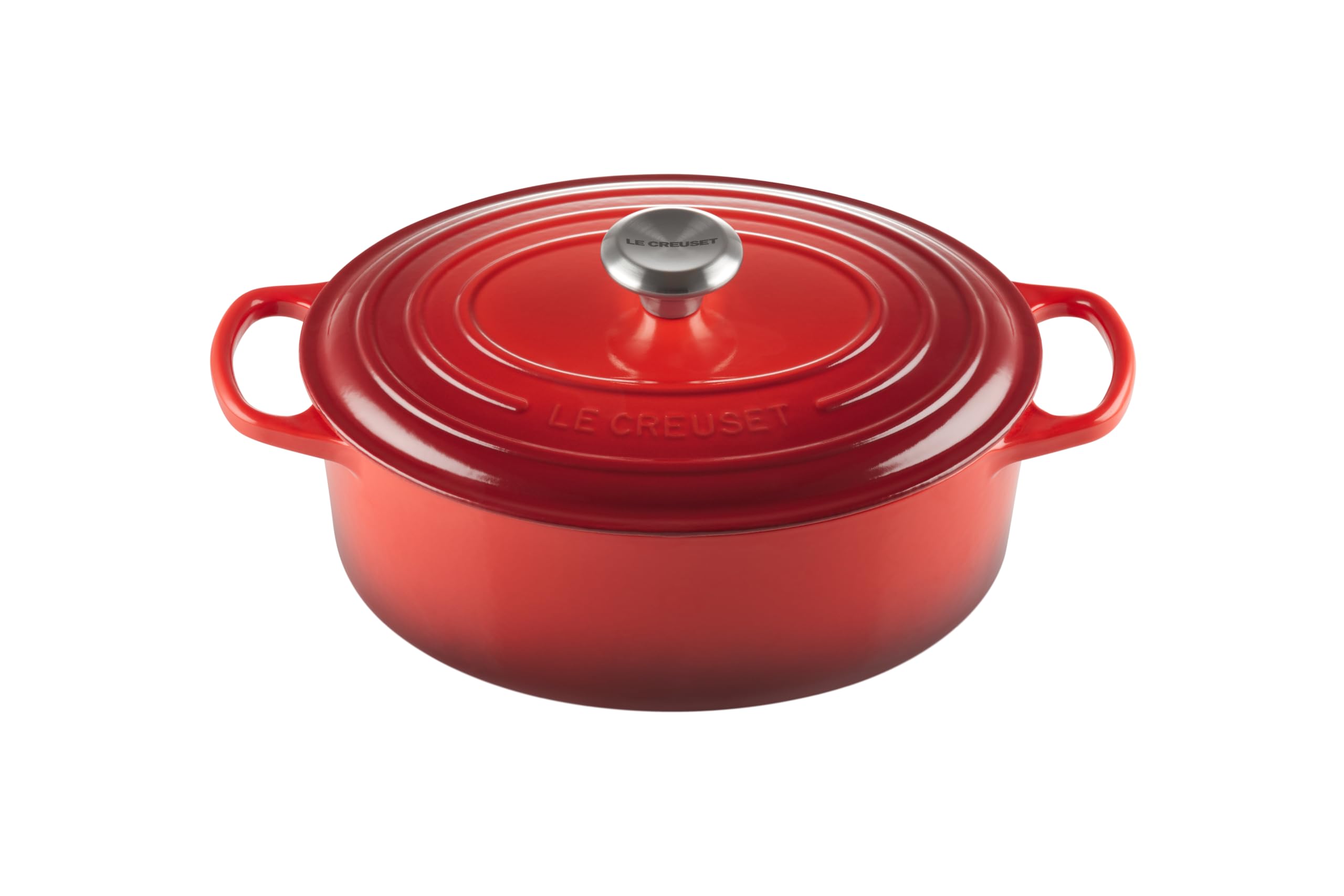Le Creuset Enameled Cast Iron Signature Oval Dutch Oven, 5 Qt. , Cerise