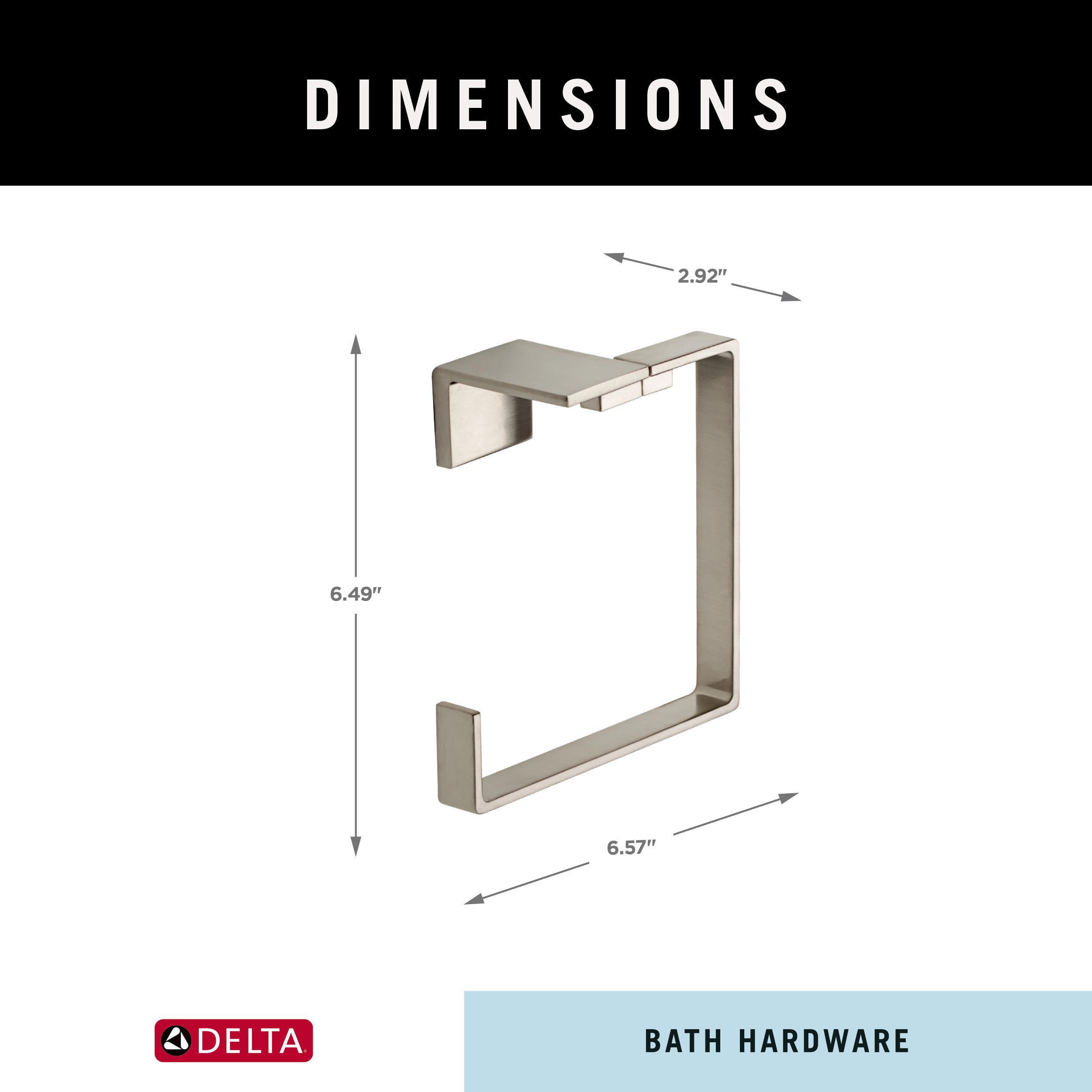 Delta 77746-Ss Vero Wall Mount Square Open Towel Ring Bath Hardware Accessory In Stainless Steel
