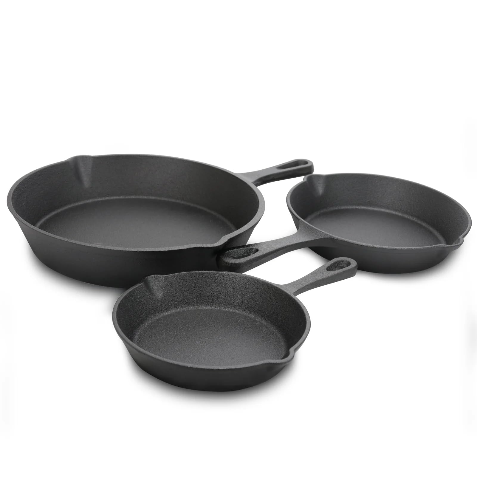 General Store Cast Iron Fry Pan Set, 3-Pc
