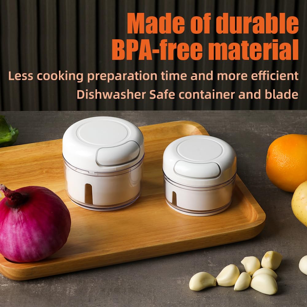 Maxceysen Mini Garlic Chopper Manual Food Processor Portable Pull String Vegetable Chopper For Veggies, Fruits, Garlic, Onion, G