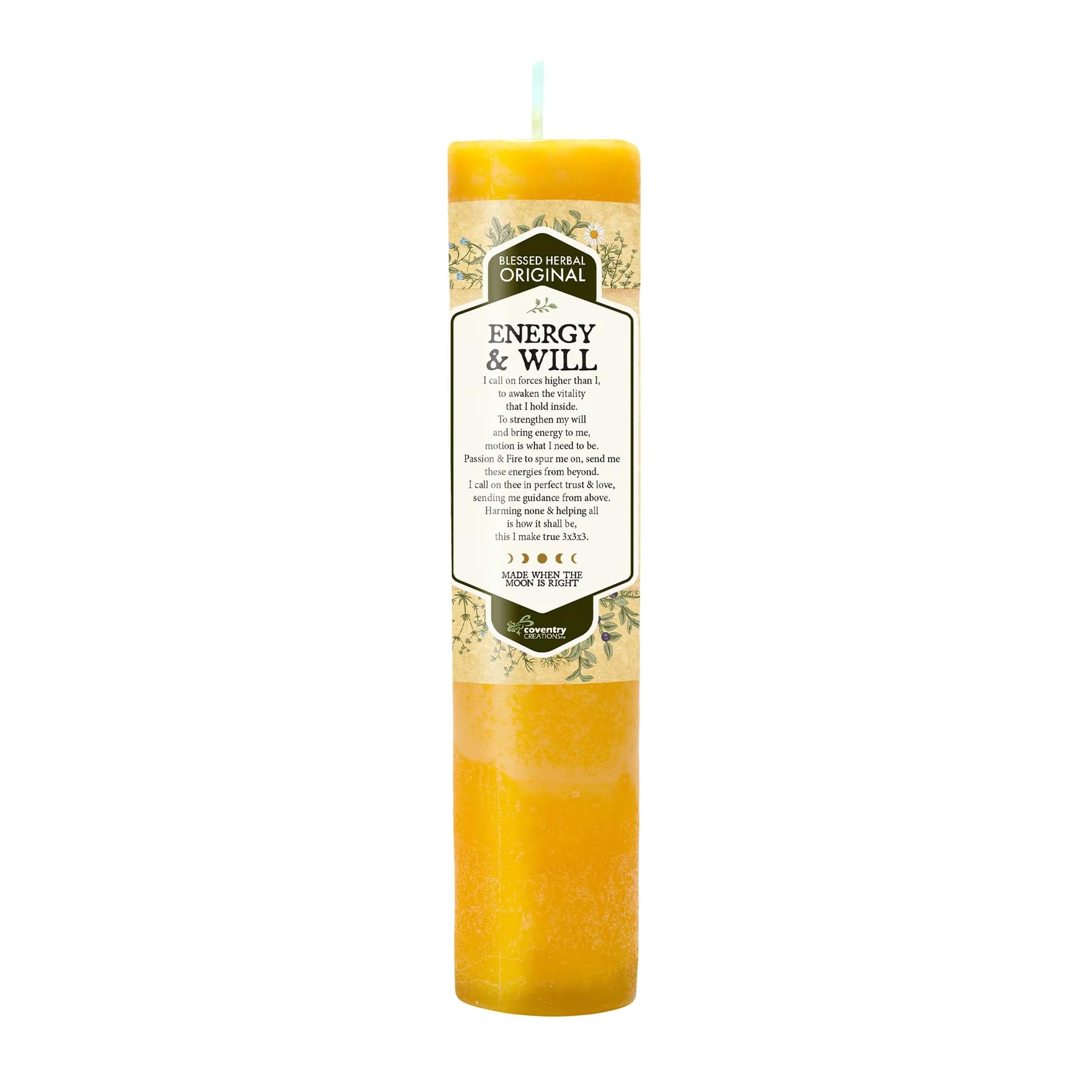 Blessed Herbal Candle - Energy/Will (Fire) Candle