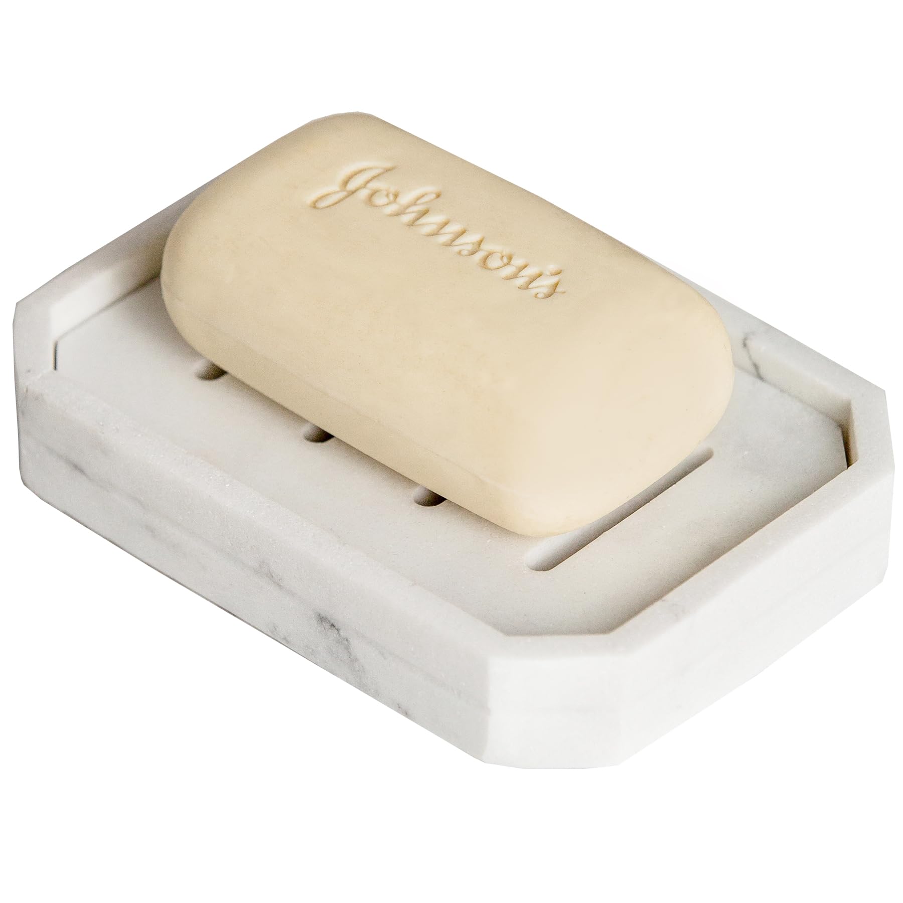 Resin Marble-Like Texture Soap Dish Drainable Soap Holder,Double Layer Draining Soap Dish.