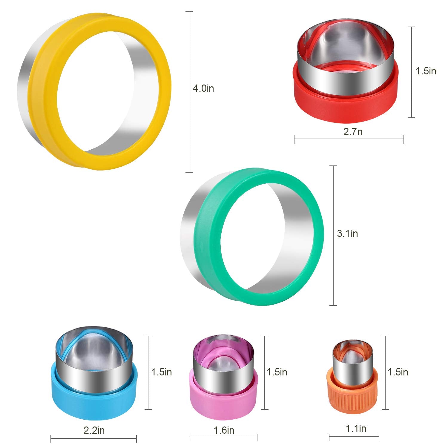 Round Cookie Biscuit Cutter Set, 6 Graduated Circle Pastry Cutters, Stainless Steel Cookie And Dough Cutters For Donut And Scone