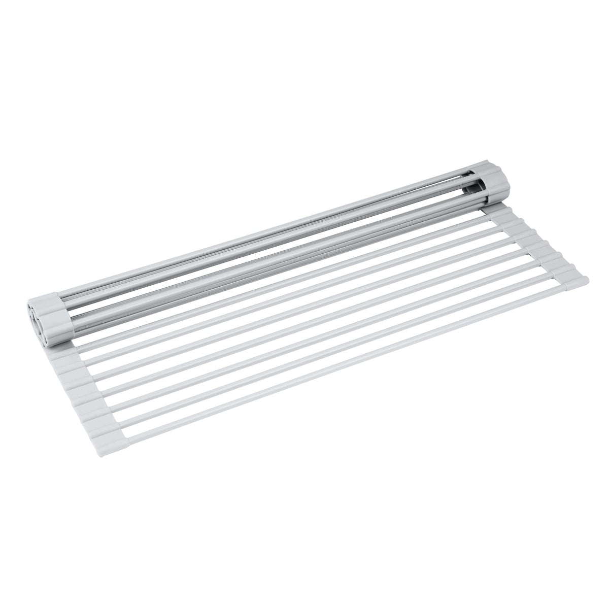 Goodful Roll Away Multipurpose Dish Drying Rack, Cooling Mat, Trivet, Easy Storage, Dishwasher Safe, Medium, Gray