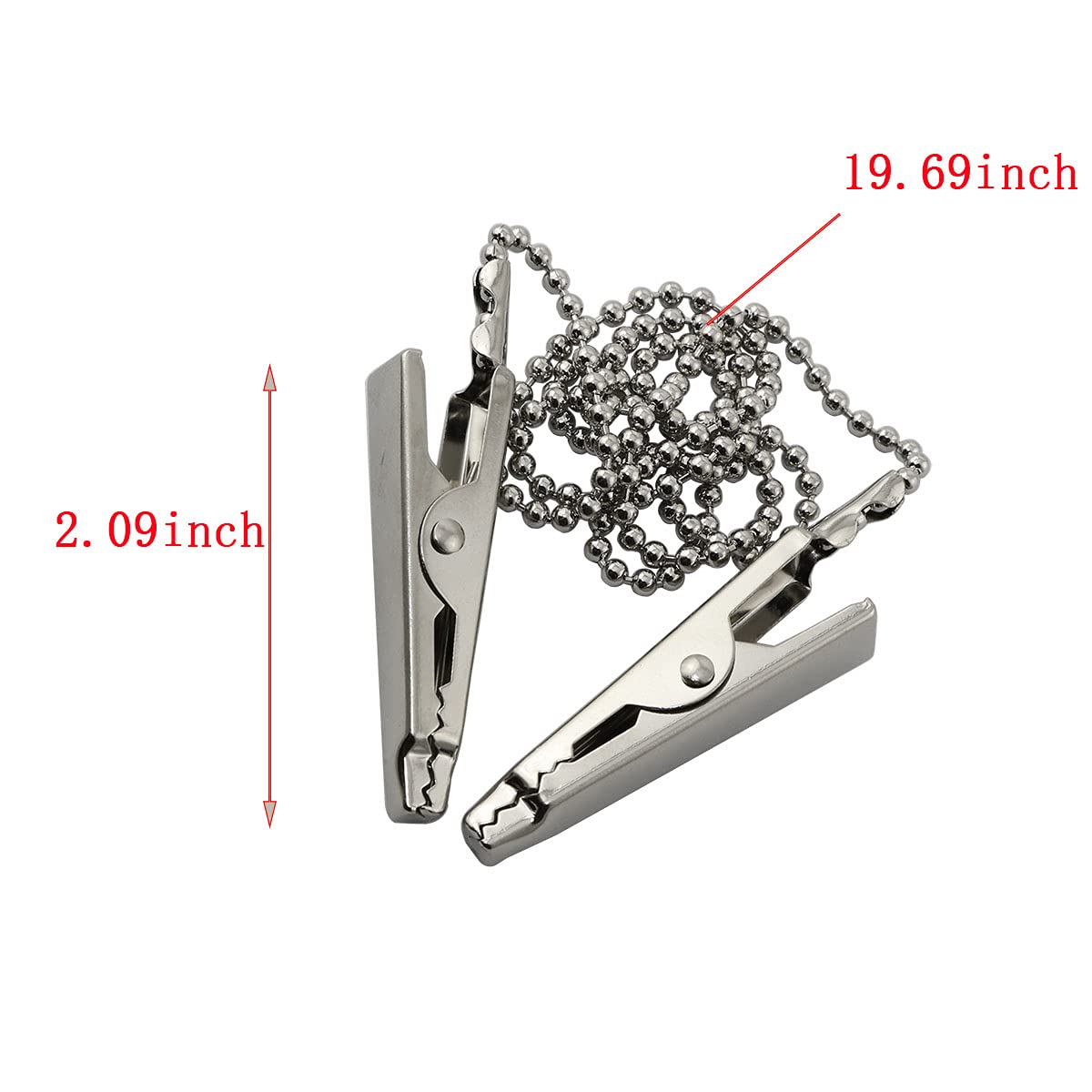 Zyamy 4Pcs Dental Bib Clips Metal Napkin Clip Chain Keep Your Napkin Securely Placed While Dining, Silver