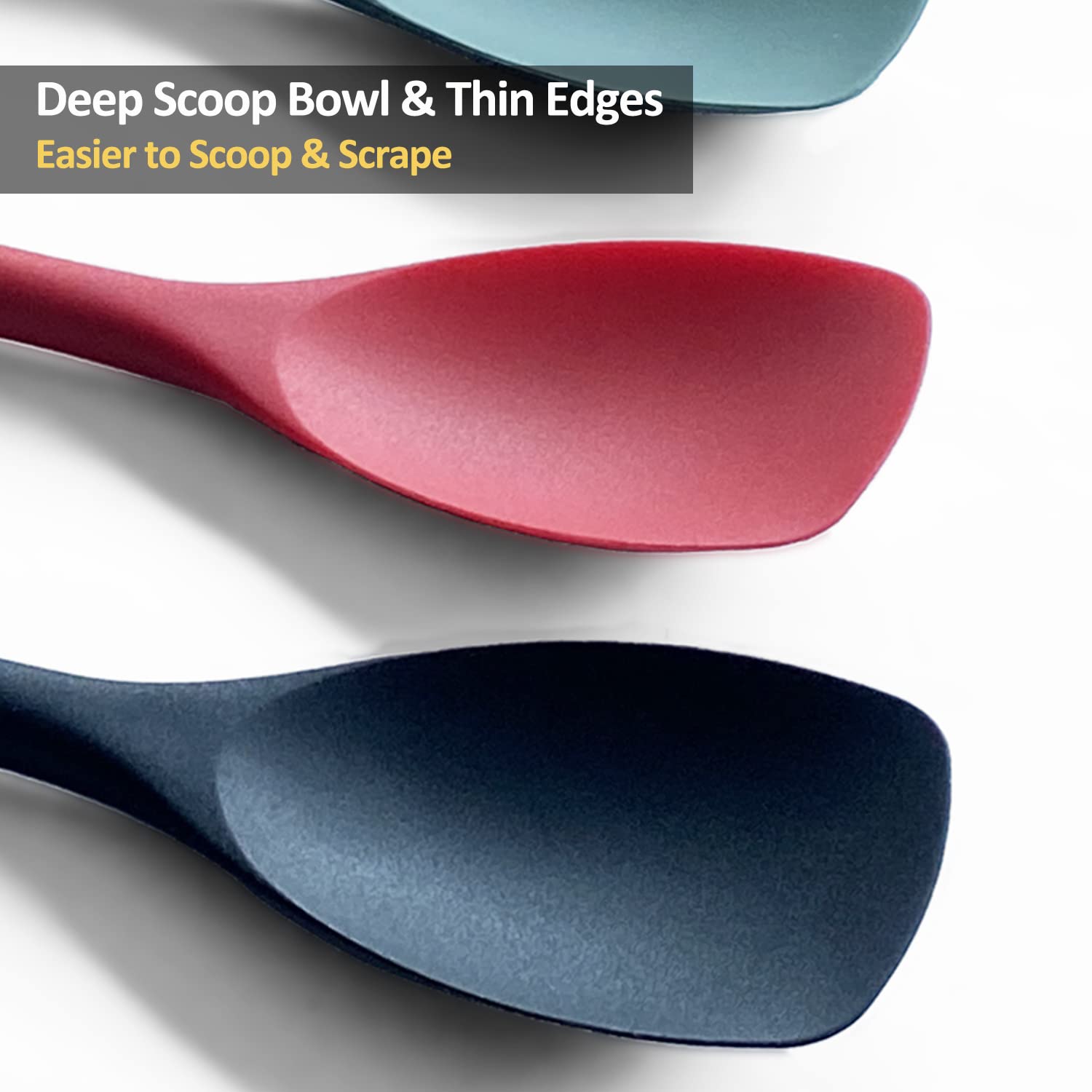 Upgrade Silicone Spatula Spoon Set,Vovoly Heat Resistant Rubber Spoonula, Seamless Non-Stick Flexible Scrapers For Baking Mixing