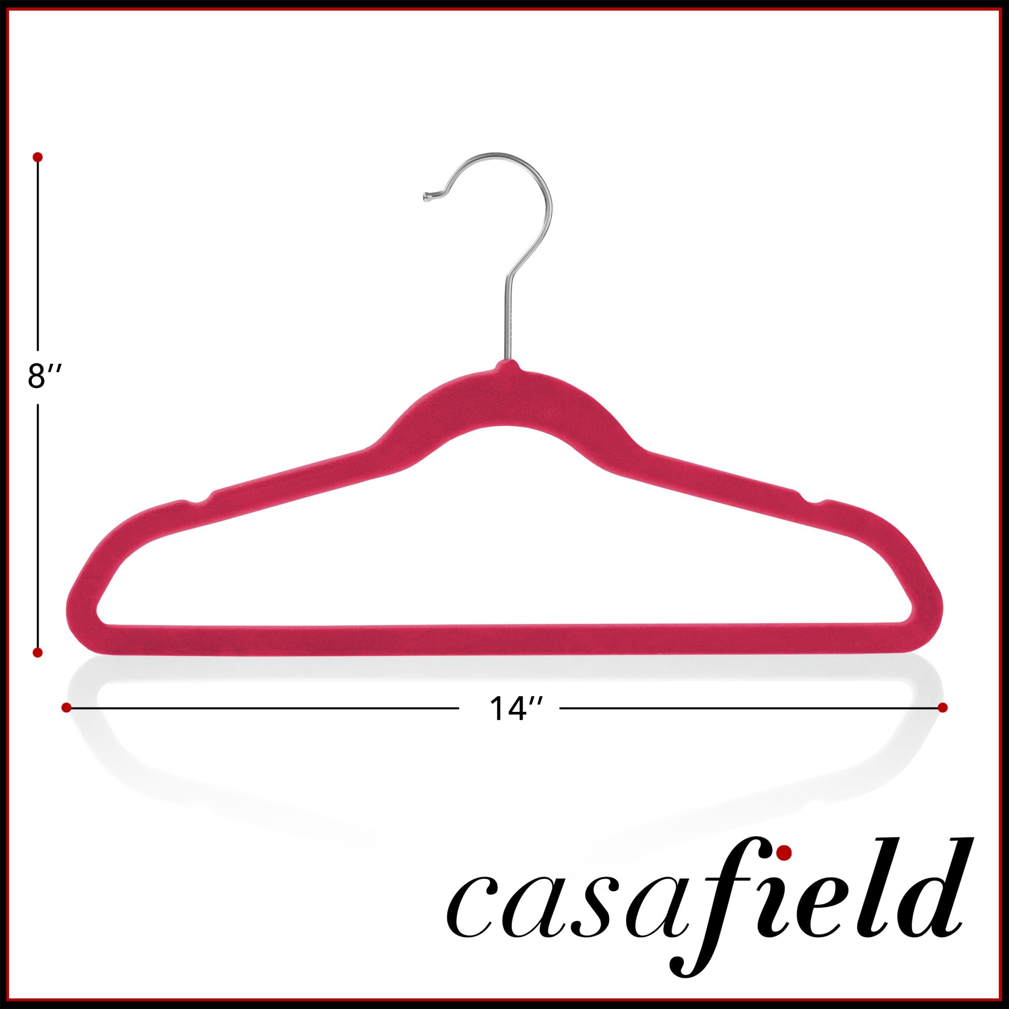 Casafield 100 Velvet Kid'S Hangers - 14'' Size For Children'S Clothes - Pink
