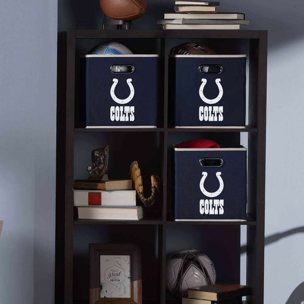 Franklin Sports Nfl Indianapolis Colts Collapsible Storage Bin Nfl Folding Cube Storage Container Fits Bin Organizers Fabric Nfl