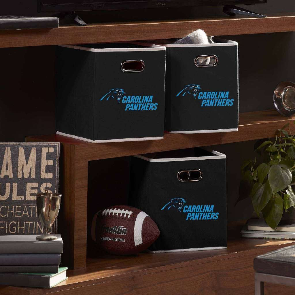 Franklin Sports Nfl Carolina Panthers Collapsible Storage Bin Nfl Folding Cube Storage Container Fits Bin Organizers Fabric Nfl