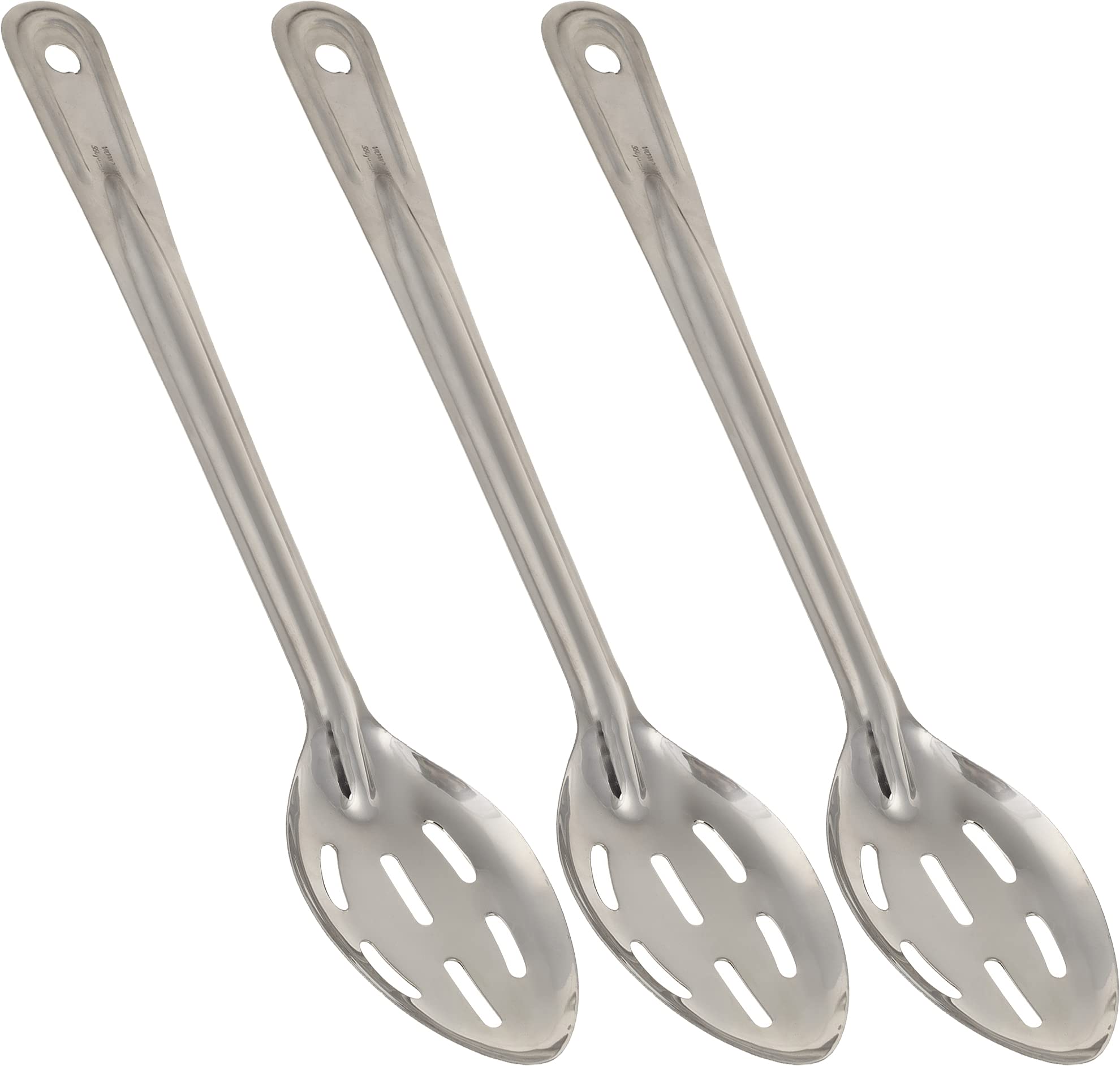 Perforated Spoon - Pack Of 3 - Metal Long Slotted Spoons - Cooking Serving With Holes